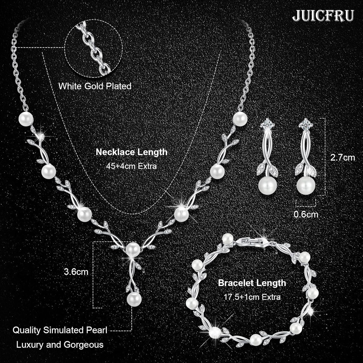 Wedding Silver Jewelry Set for Women Cubic Zirconia Necklace Earrings Bracelet Sets for Bride Wedding Costume Jewelry for Bridesmaid