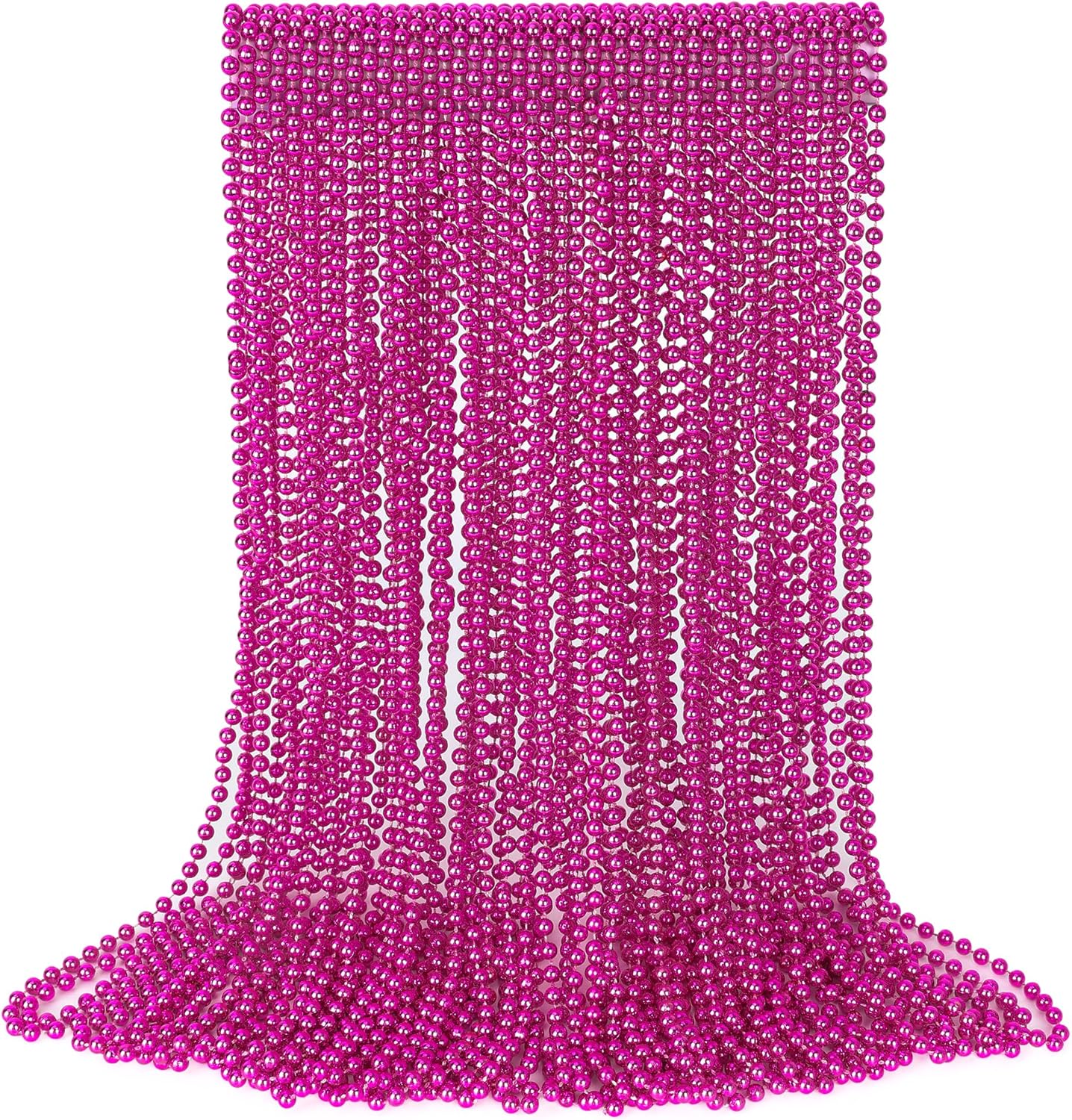 30PCS Mardi Gras Beads, Breast Cancer Awareness Accessories Necklace Party Favors, 33" Mardi Gras Valentines Necklace Stuff, Festival Parade Throw Accessories for Wedding Birthday Gender Reveal