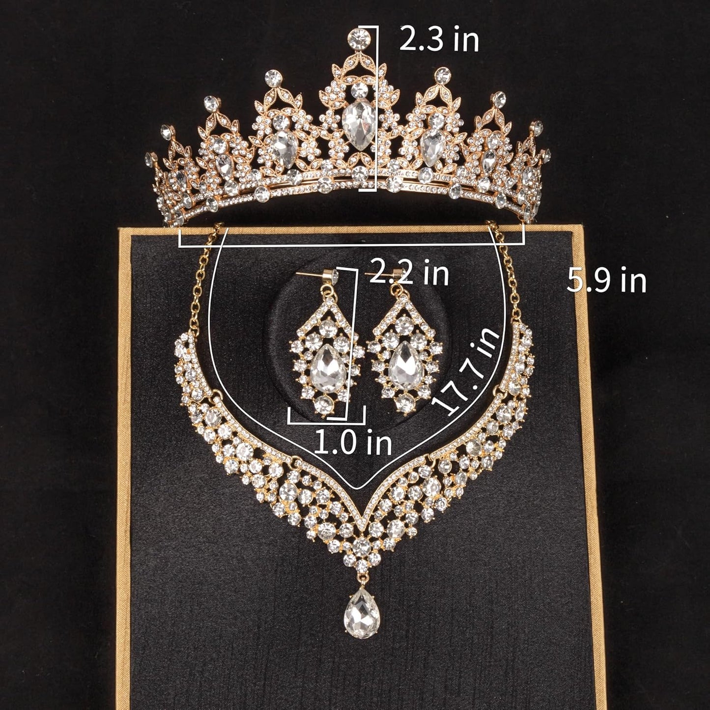 Crowns and Tiaras jewelry sets for Wedding princess birthday party Halloween Prom Pageant Jewelry for Women Crystal Bridal Jewelry Set for women