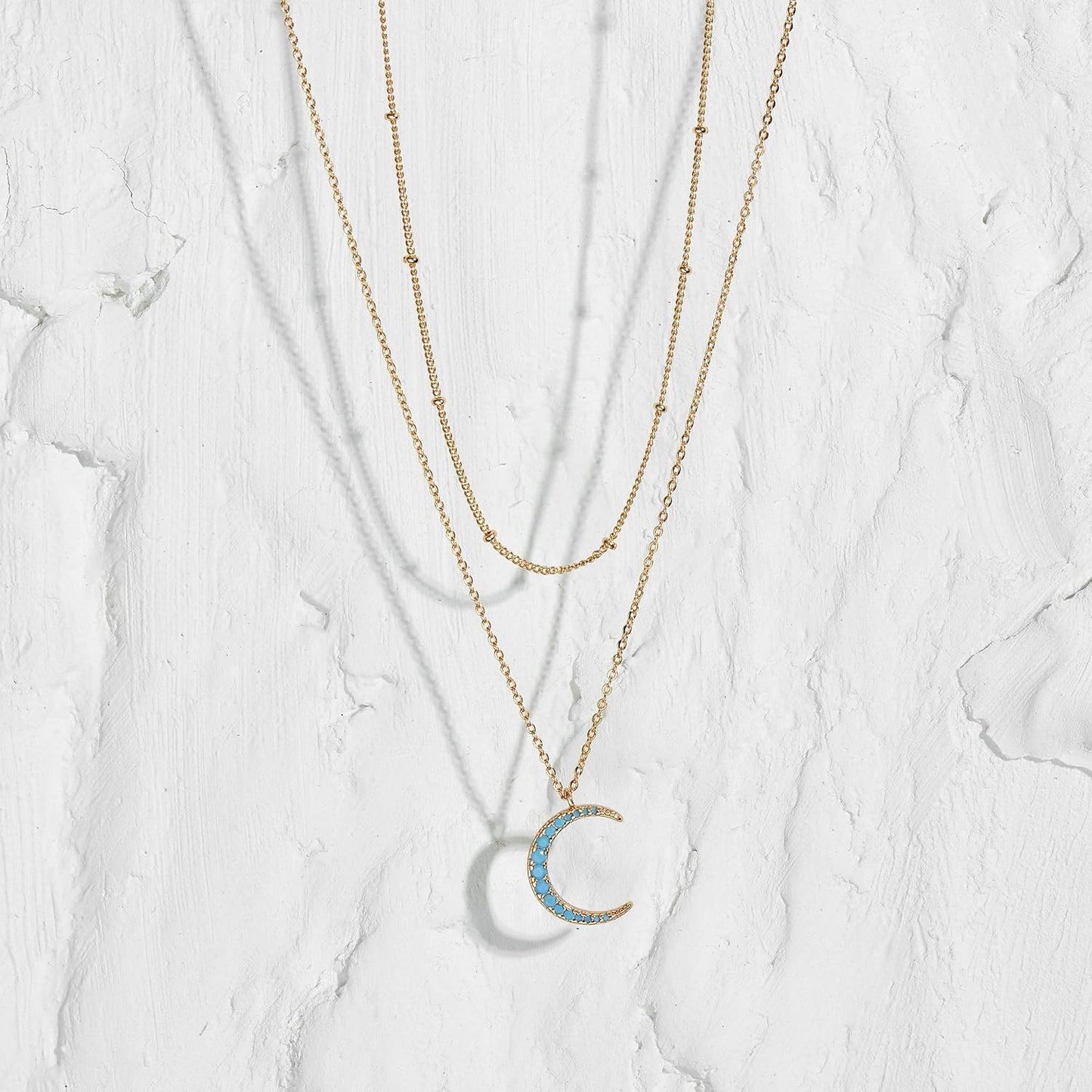 MEVECCO Layered Heart Necklace Pendant Handmade 18k Gold Plated Dainty Gold Choker Arrow Bar Layering Long Necklace for Women