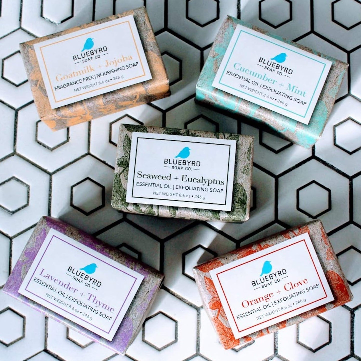 BLUEBYRD Soap Co. Nourishing Goat Milk & Jojoba Soap Bar, 100% Cold Press Large Soap Bars for Men and Women, An Unscented Soap Bar for Sensitive Skin, Made with Jojoba Oil, Shea Butter, Virgin Olive