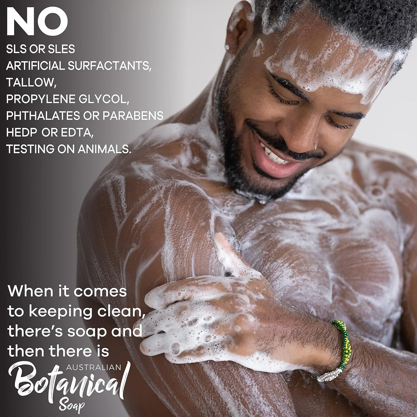 Australian Botanical Men's Soap Bars, Duo Pack Luxury Body and Beard Bars, Eucalyptus and Goats Milk Soap, Gift for Men, 6.6 oz. 4 Bars of Each, 8 Pack