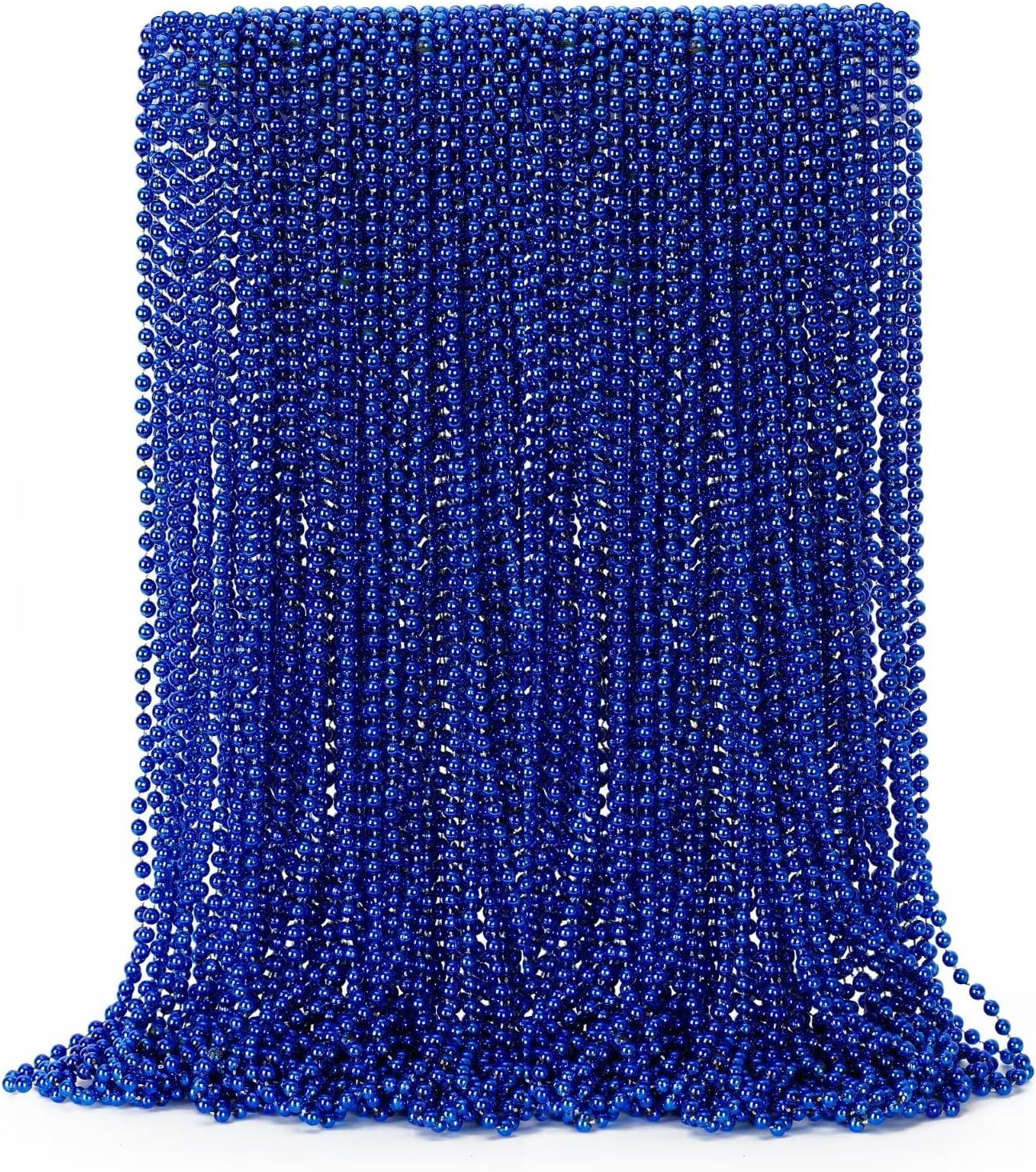 50PCS Christmas Bead Necklace, Blue Bead Necklaces Stuff, 33" Mardi Gras Beads Necklace Costume, Festival Parade Throw Accessories for Wedding Birthday Party Events Supplies Decorations