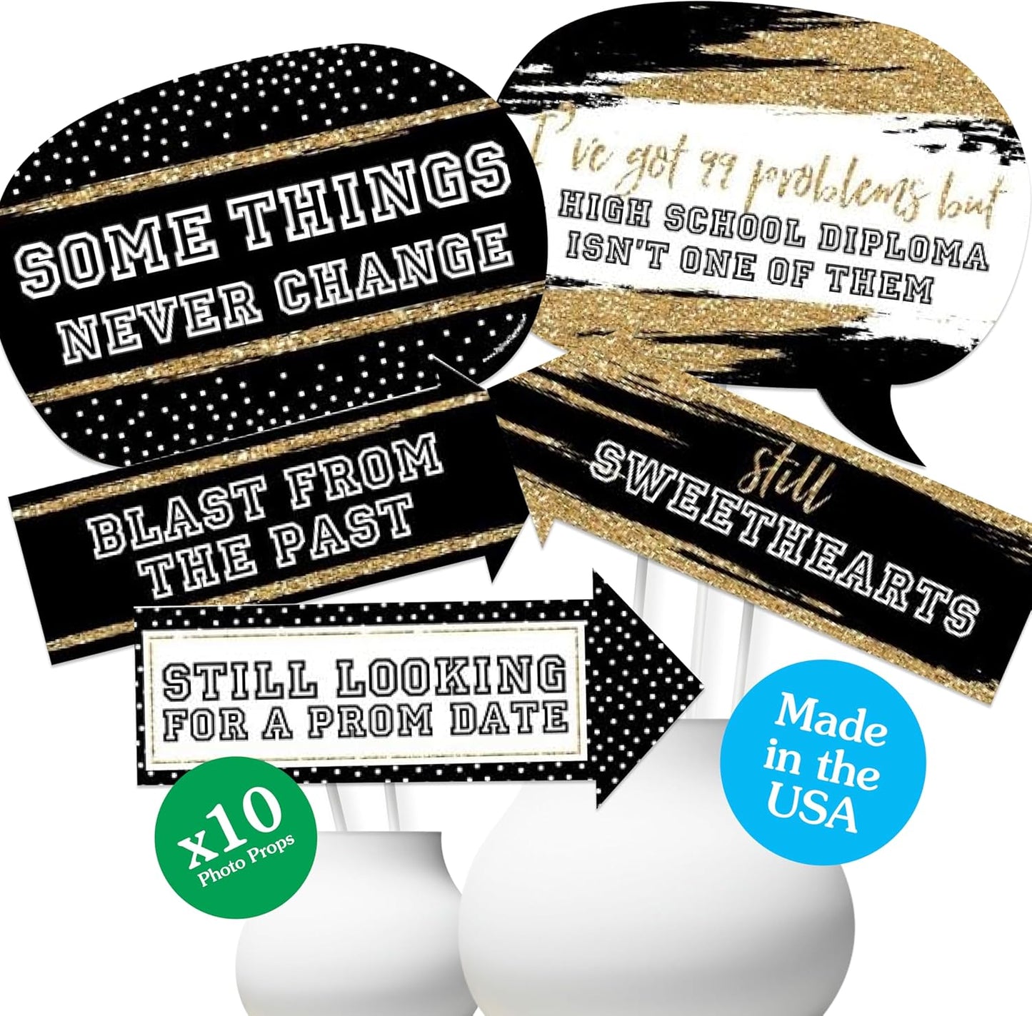 Big Dot of Happiness Funny Reunited - School Class Reunion Party Photo Booth Props Kit - 10 Piece