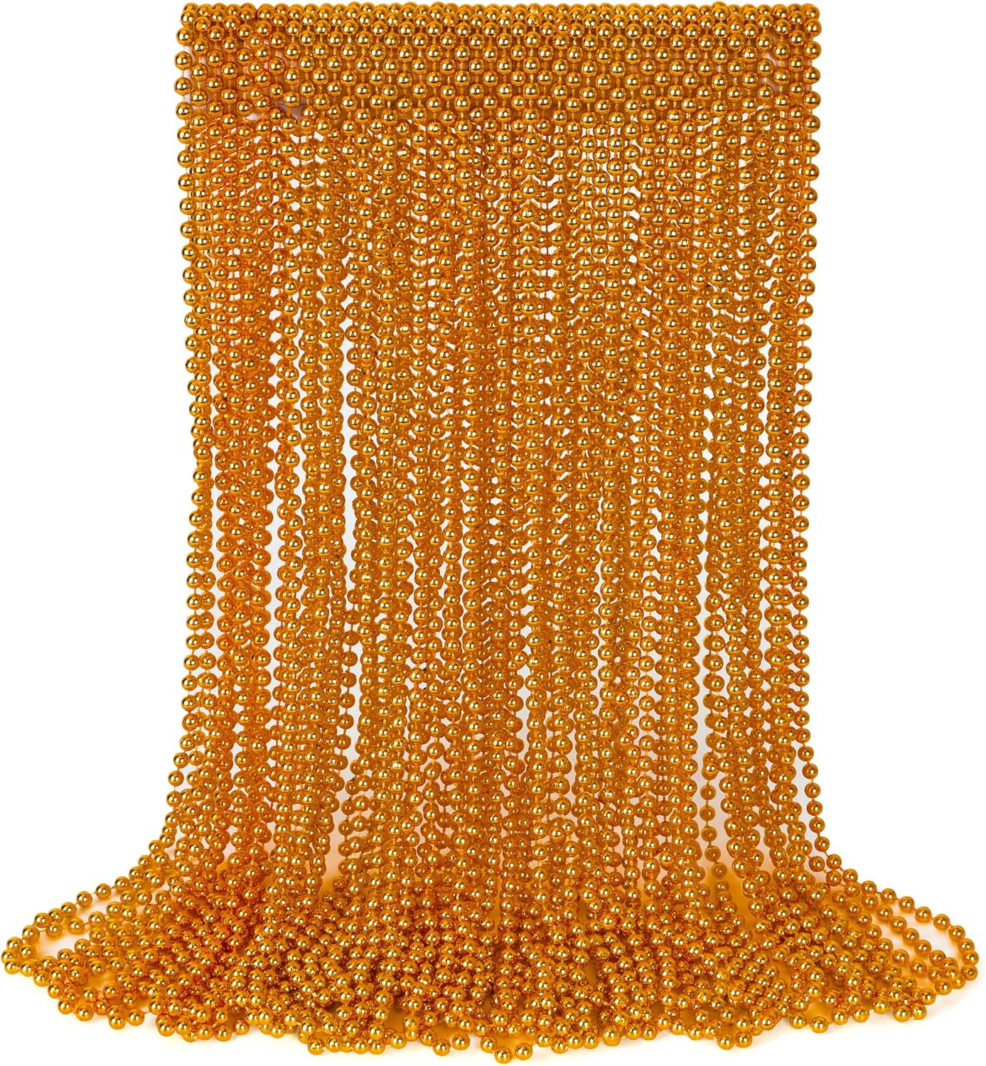 30PCS Orange Bead Necklace, 6mm Bead Necklaces Party Favors, 33" Mardi Gras Beads Party Parade Accessories, Festival Party Supplies for Halloween Wedding Holiday Celebrations Decorations