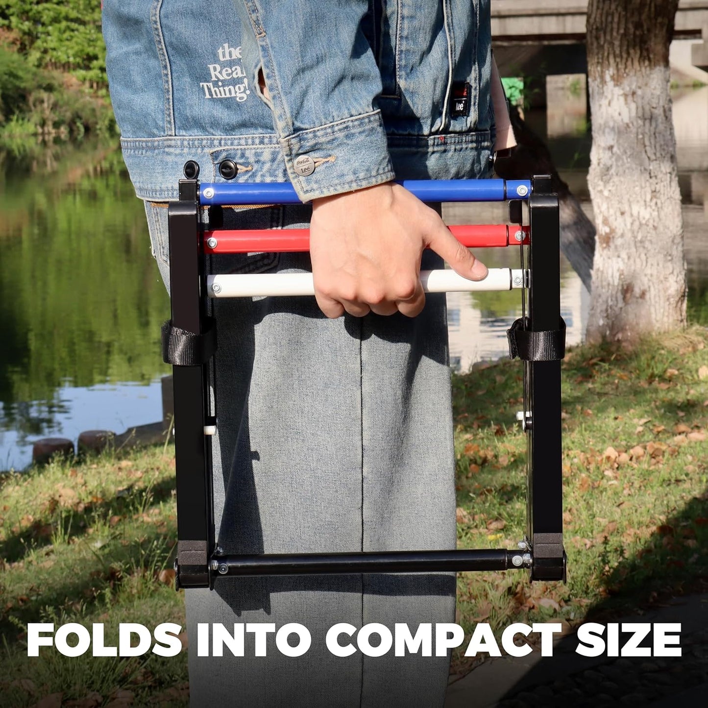 Metal Ladder Ball Set Assembly Free Portable Ladder Toss for Yard Outdoor Games - Includes Carrying Case, 6 Bolas and Scoreboard