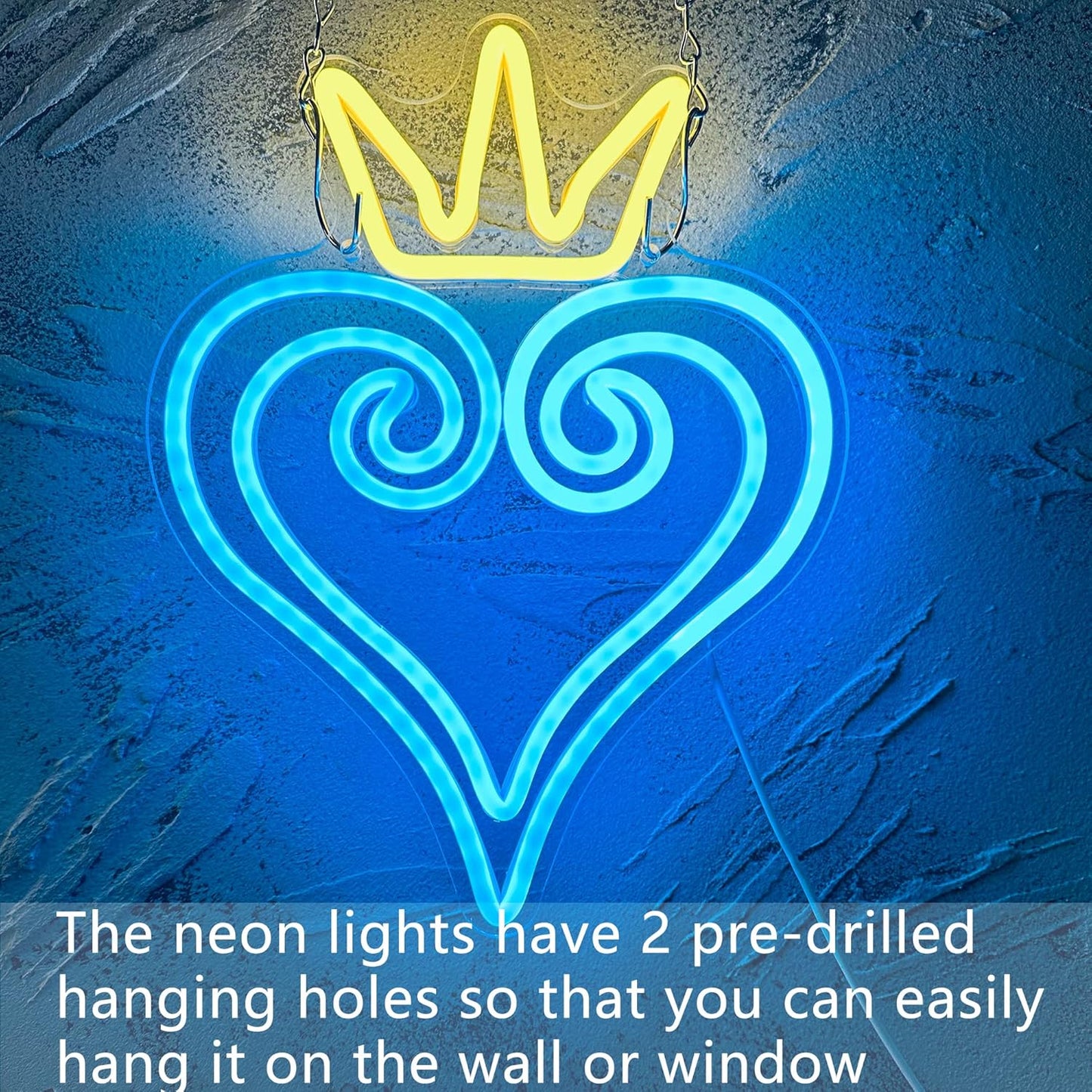 Manimo LED Kingdom and Hearts Neon Signs for Wall Decor, Anime Neon Sign, Neon Game Room Setup, USB Powered for Man Cave Game Home Party Bedroom Room Teenager Gamer Birthday Gifts(9.8 * 13in)
