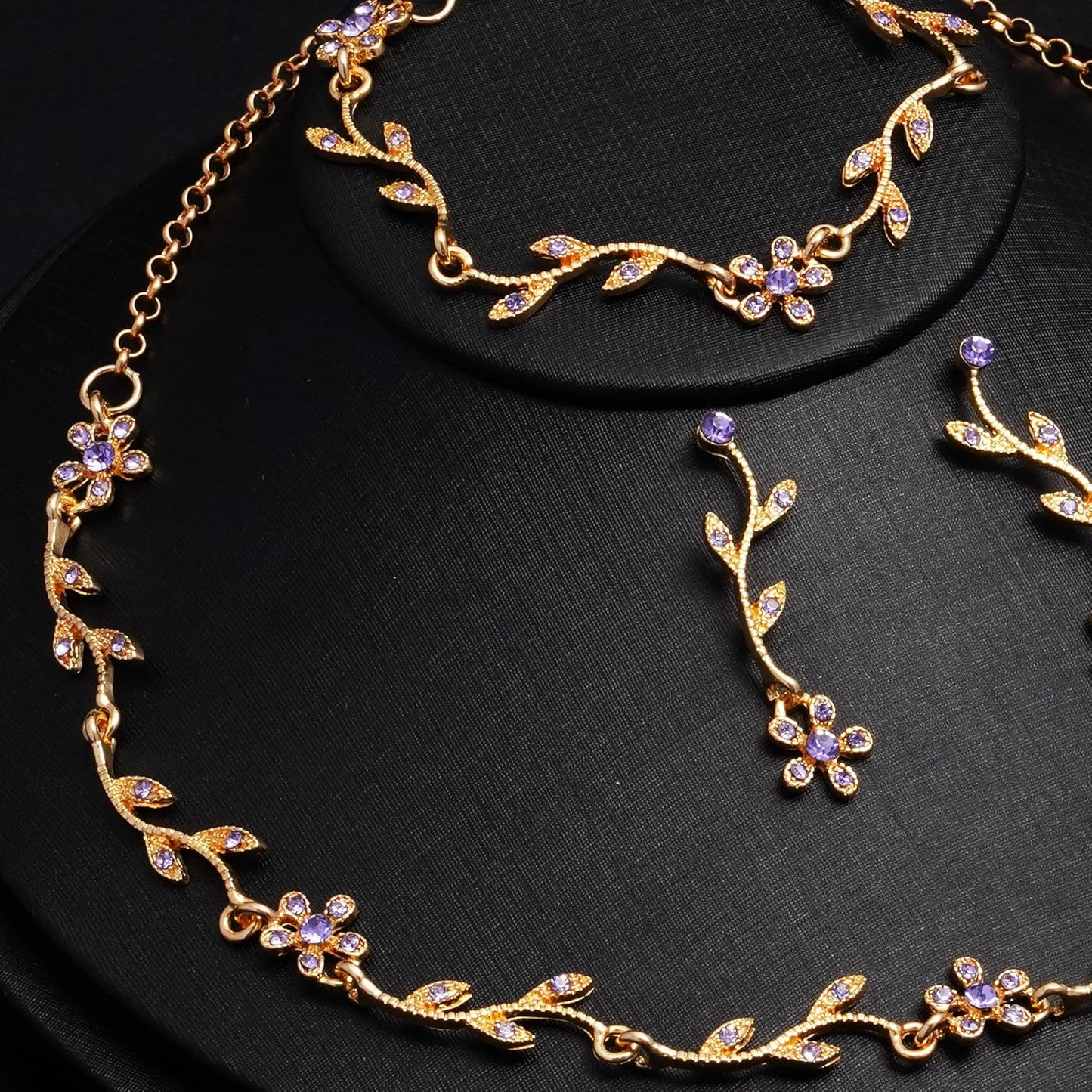 Crystal Necklace Earrings Bracelet Bridal Wedding Jewelry Set Rhinestone Choker Necklace For Brides Bridesmaid