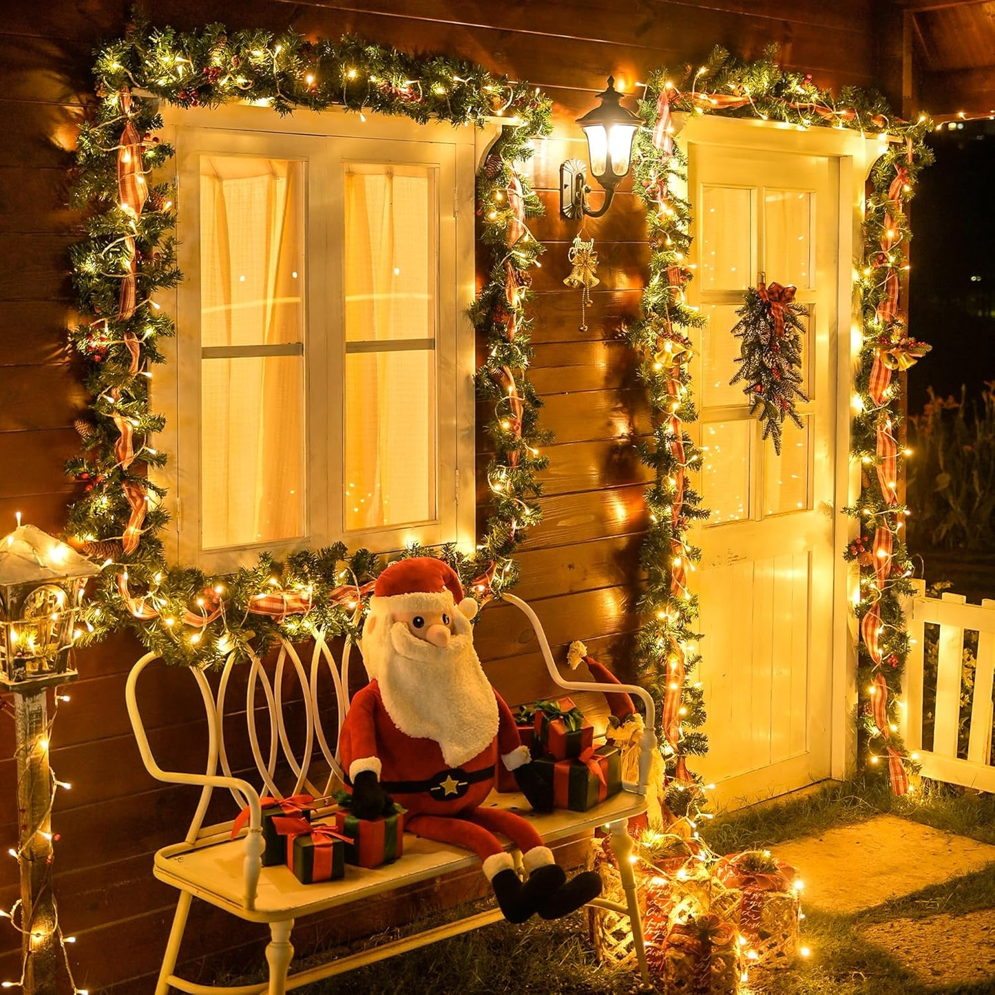 JMEXSUSS 200 LED Christmas Lights Indoor Outdoor, Connectable Warm White Christmas Tree Lights Clear Wire, 66 Ft Twinkle Fairy String Light Plug in for Bedroom Wedding Xmas Tree Decorations