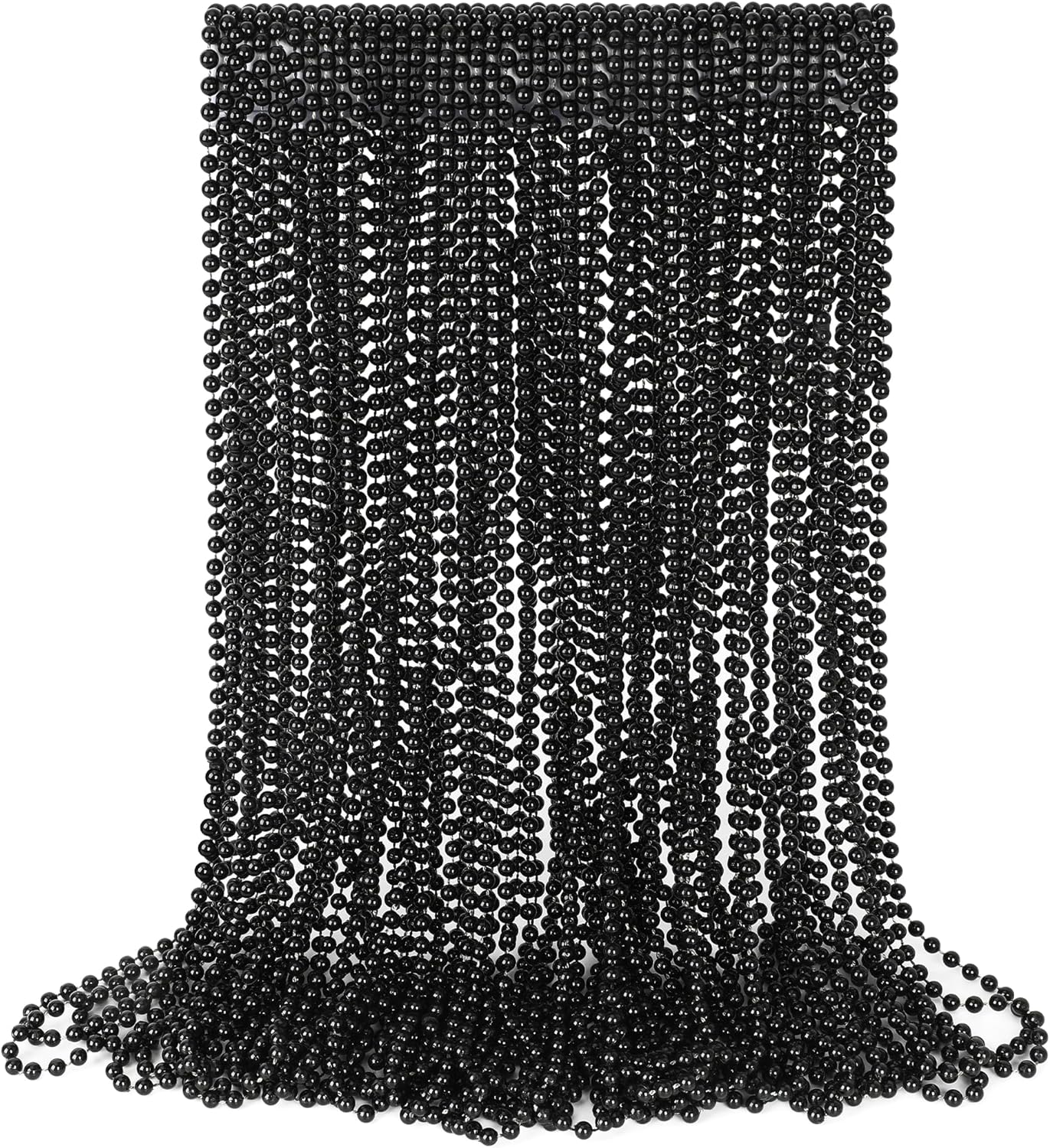 Beads Necklace, 30PCS Black Necklaces Halloween Stuff Accessories, 33" Mardi Gras Beads Necklace Costume Bulk, Festival Parade Throw for Halloween New Years Eve Party Events Supplies Decorations