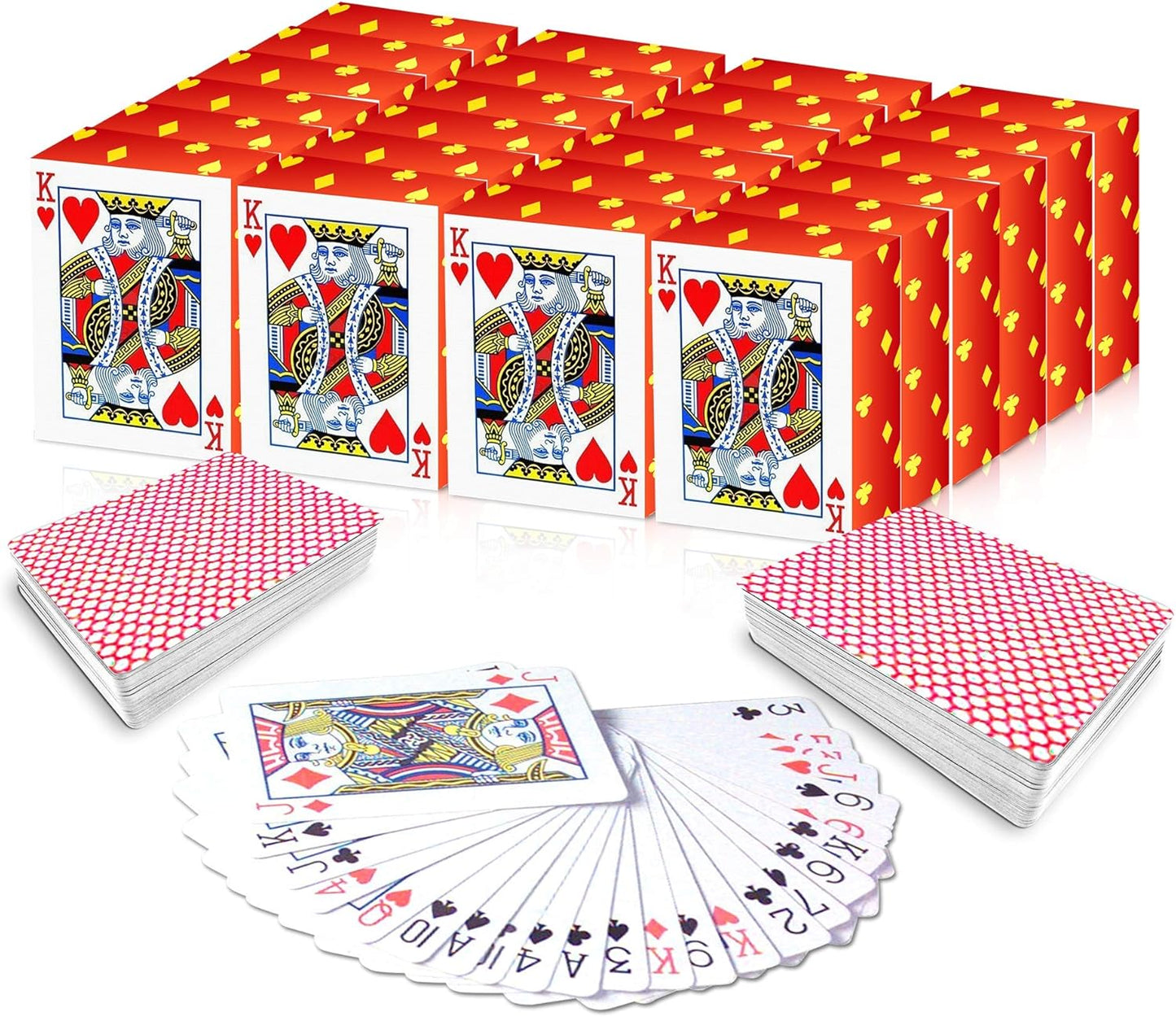 Gamie Mini Playing Cards - Pack of 20 Decks - Poker Cards - Miniature 1.5 Inch Card Set - Small Casino Game Cards for Kids, and Adults - Great Novelty Gift, Party Favor for Boys and Girls