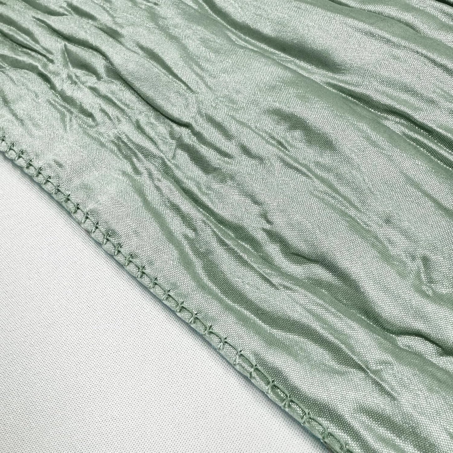 YOUR CHAIR COVERS - 90 x 132 inch Rectangular Crinkle Taffeta Tablecloth - Sage, Rectangle Table Linens for 6 ft Rectangular Tables, Wedding Crushed Table Cloth
