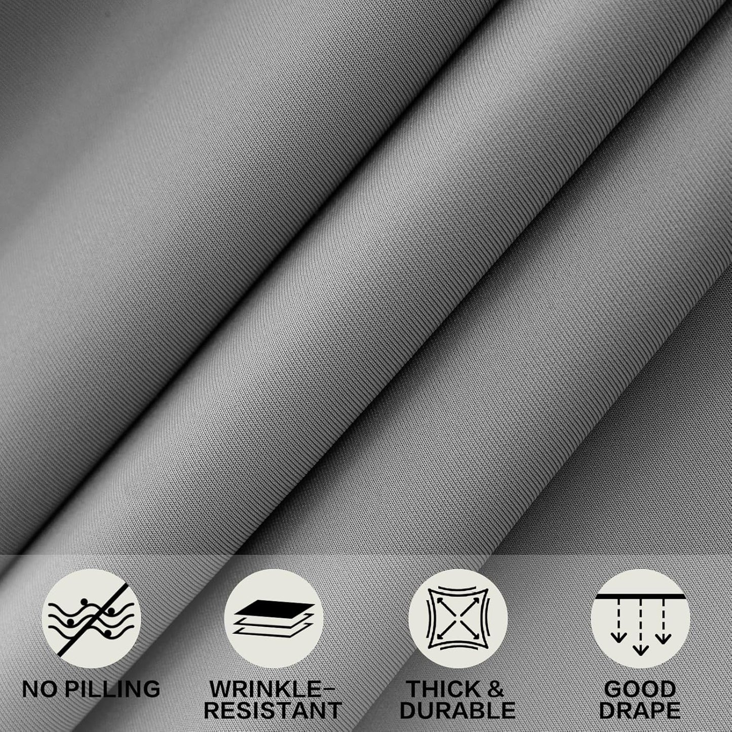 6ft Light Grey Stretch Tablecloth for Rectangular Tables - Flared Wrap Design, Waterproof, Wrinkle-Resistant, Washable - Ideal for Weddings, Parties, Banquets & Table Protection