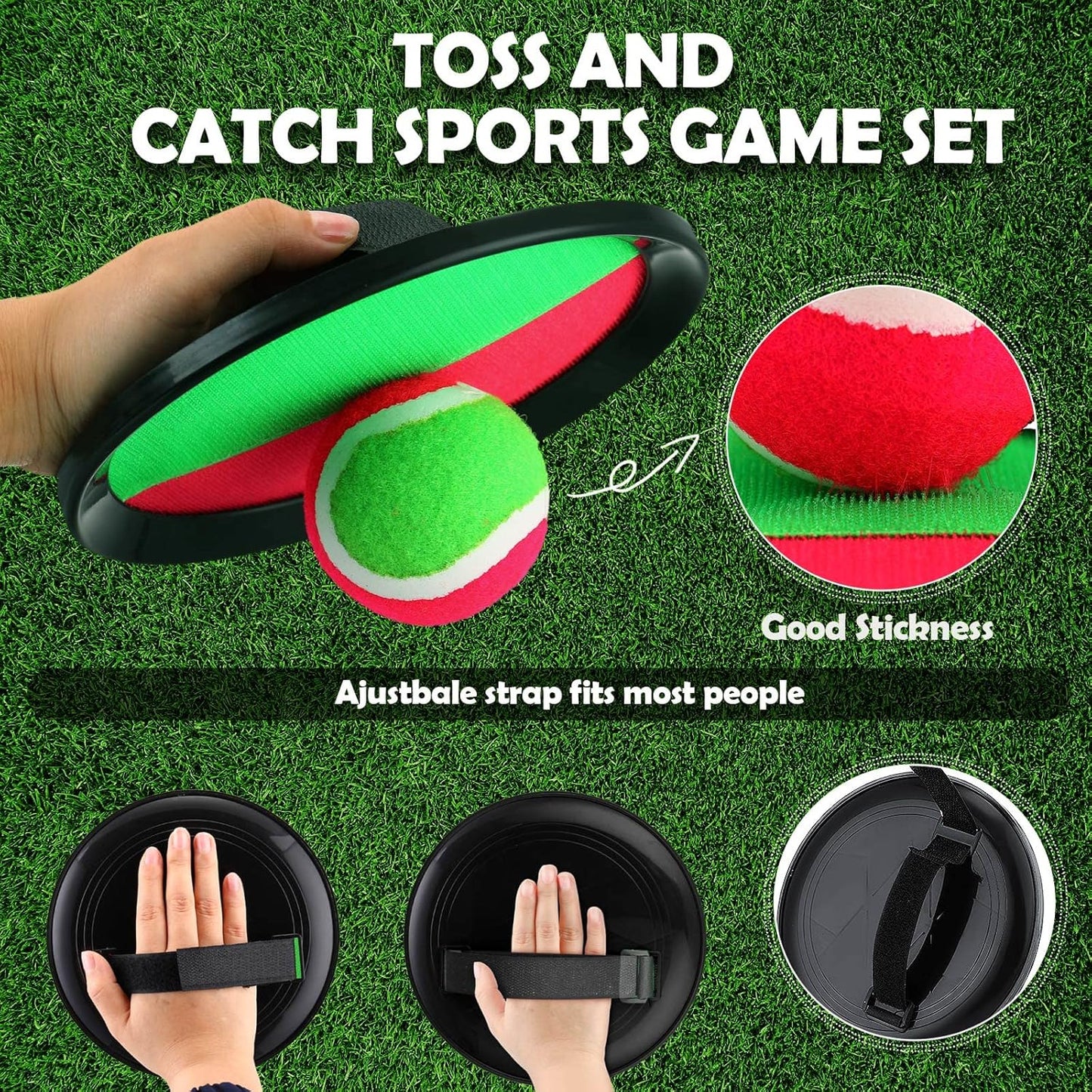 Charniol Kids Toys Toss and Catch Game Set 12 Paddles 6 Balls Beach Game Outdoor Ball Sports Games Toss and Catch Ball Set with Paddles Ball Nylon Catch Toys for Kids Adults