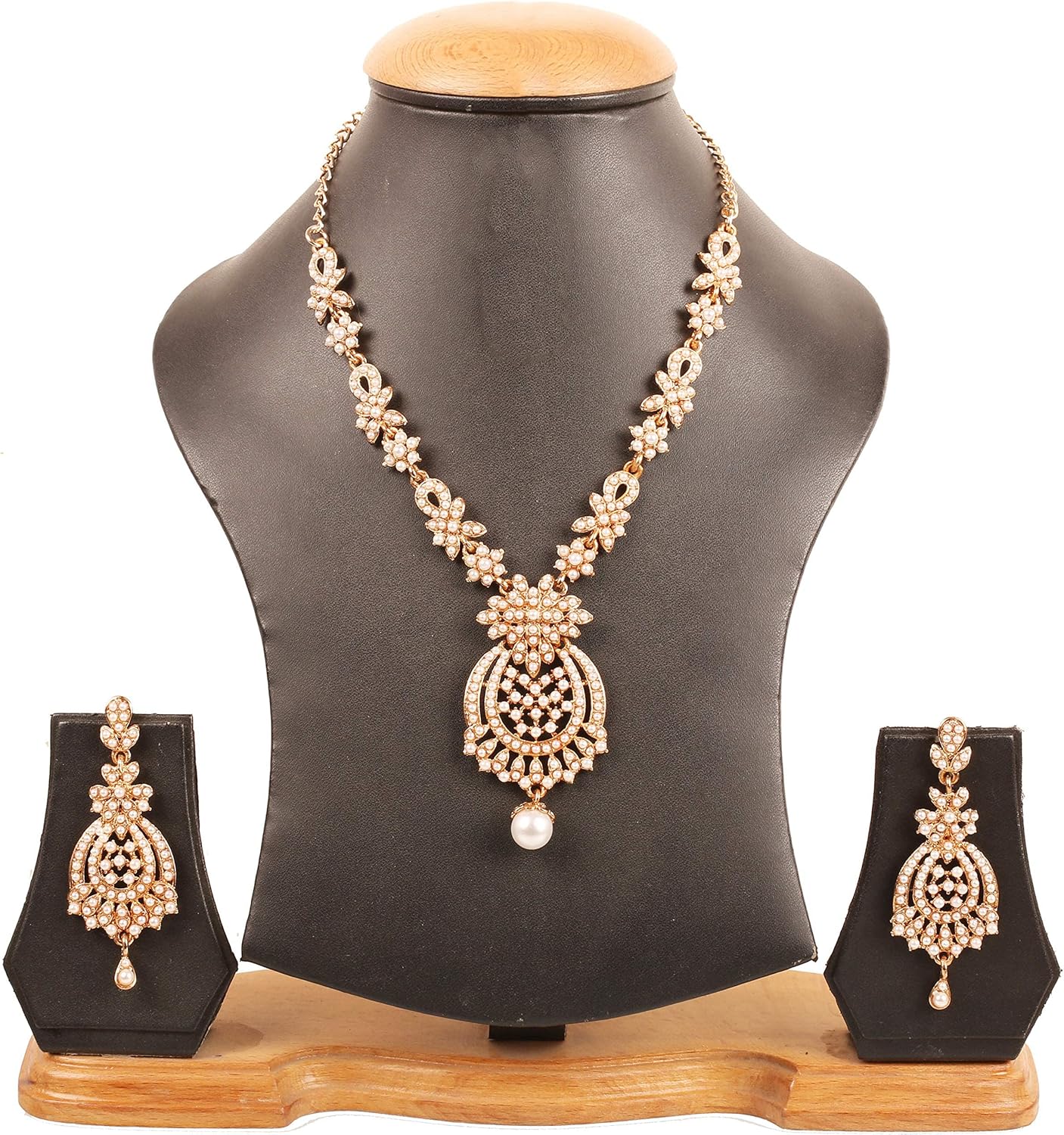Touchstone Indian jewelry sets for women maang tikka wedding guest gold necklace bollywood jewellery set pageant elegant prom bride accessories western crystal chunky rhinestone necklaces