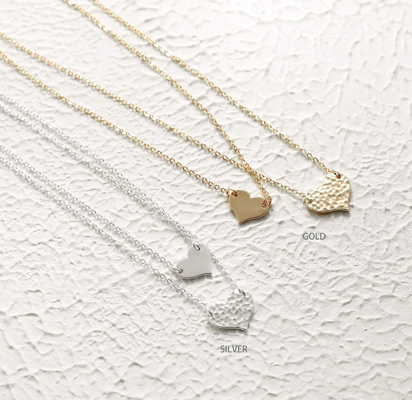 MEVECCO Layered Heart Necklace Pendant Handmade 18k Gold Plated Dainty Gold Choker Arrow Bar Layering Long Necklace for Women