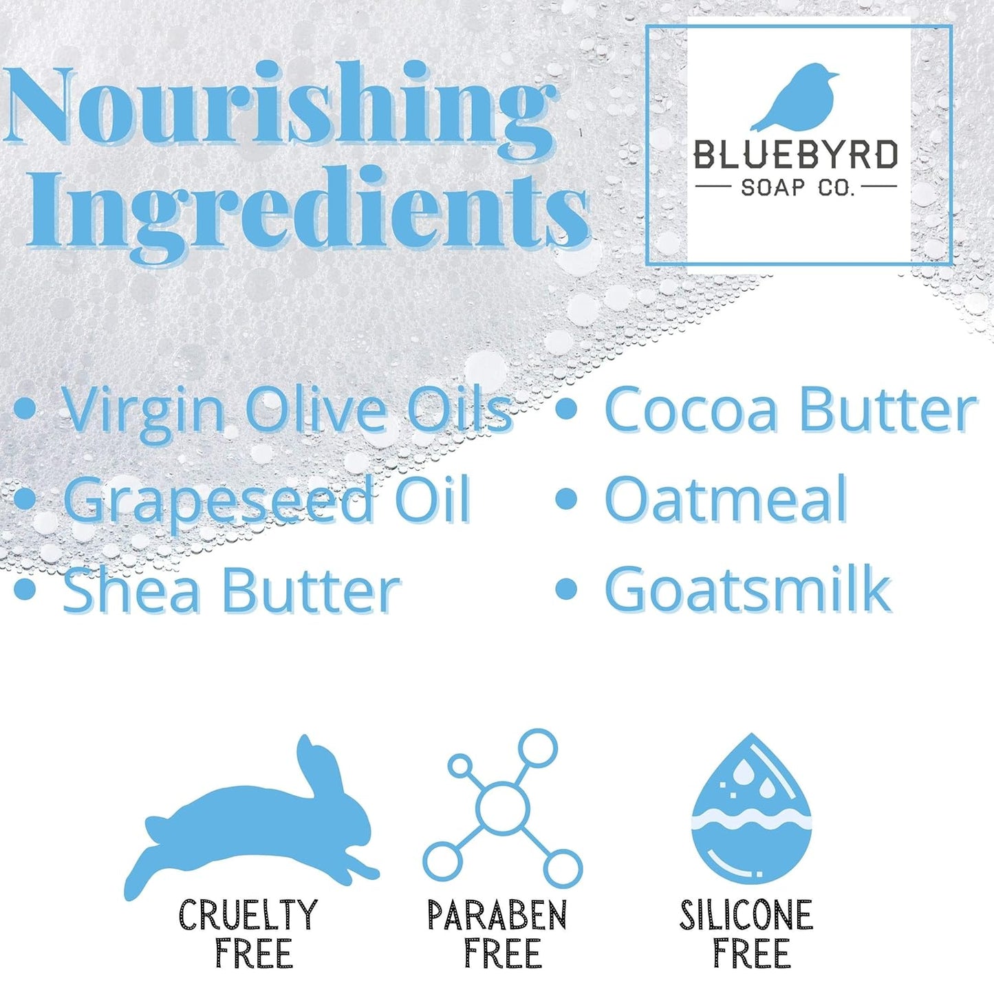 BLUEBYRD Soap Eucalyptus & Seaweed Exfoliating Large Soap Bar, 100% Vegan Cold Press Scented w/Essential Oils, Body Soap Scrub for Men & Women, Natural Oatmeal, Shea Butter, Olive Oil, 8.6oz