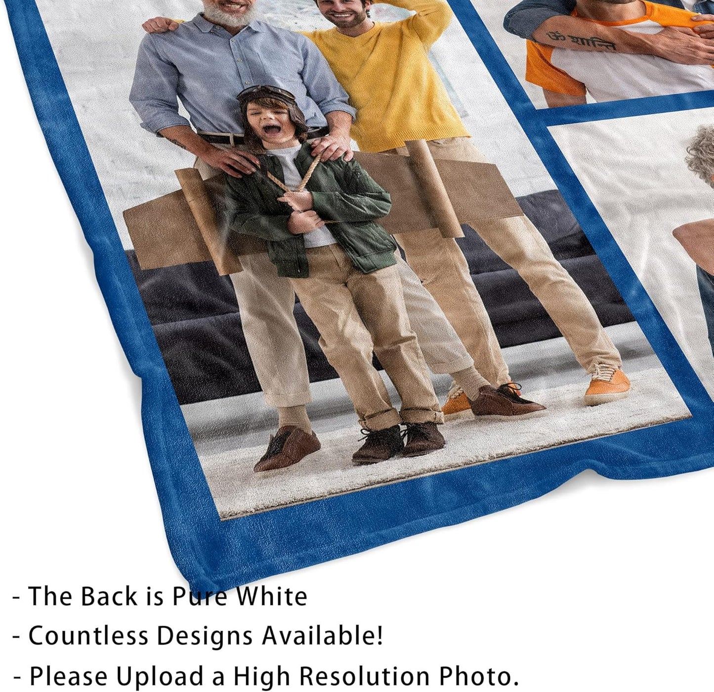 Custom Blanket with Photos Personalized Picture Throw Blankets Gifts for Women Lover Friend Customized Picture Gifts Flannel Blanket Christmas Anniversary Birthday Wedding 50"X60" Made in USA