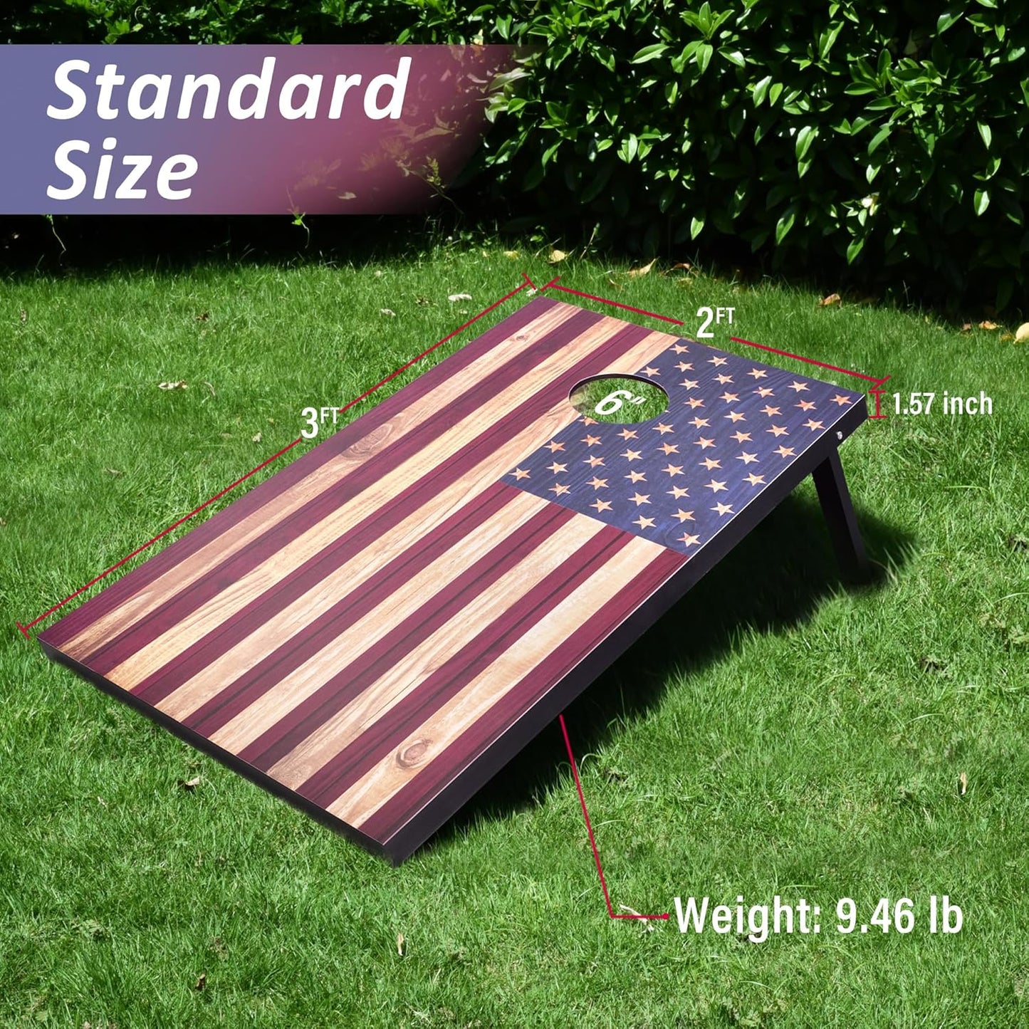 Cornhole Set, Regulation/Tailgate Size Cornhole Boards with 8 Bean Bags and Carrying Case, 4x2/3x2 Corn Hole Outdoor Game Toss Board for Adults Outside Activities