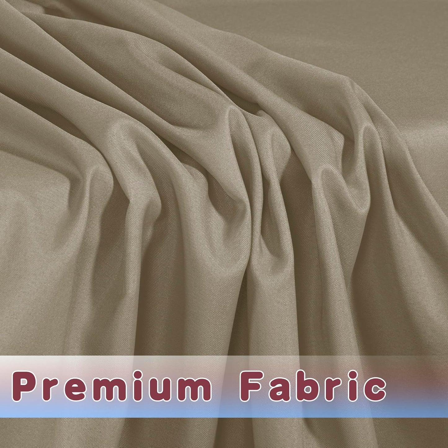 HolidayIdeas 2 Pack Fitted Tableclothes - 48 x 24 Inch - Taupe Rectangle Tablecloths for 4 Foot Tables, Polyester Fabric Table Covers for Parties, Holiday Dinner, Wedding, Trade Show