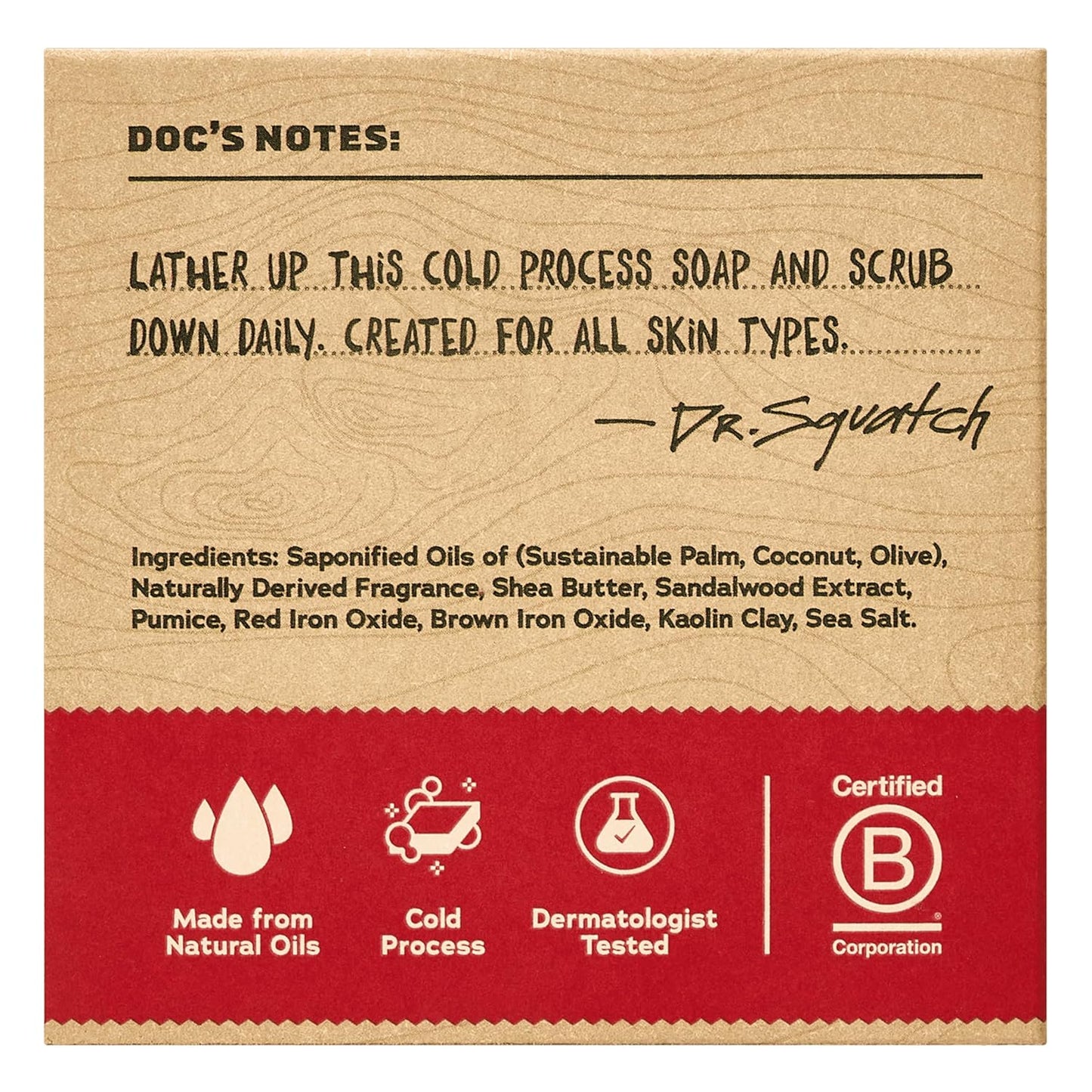 Dr. Squatch Natural Bar Soap for Men - Cold Process Soap with No Harsh Chemicals - Sandalwood Summit (5 oz, 3-Pack)