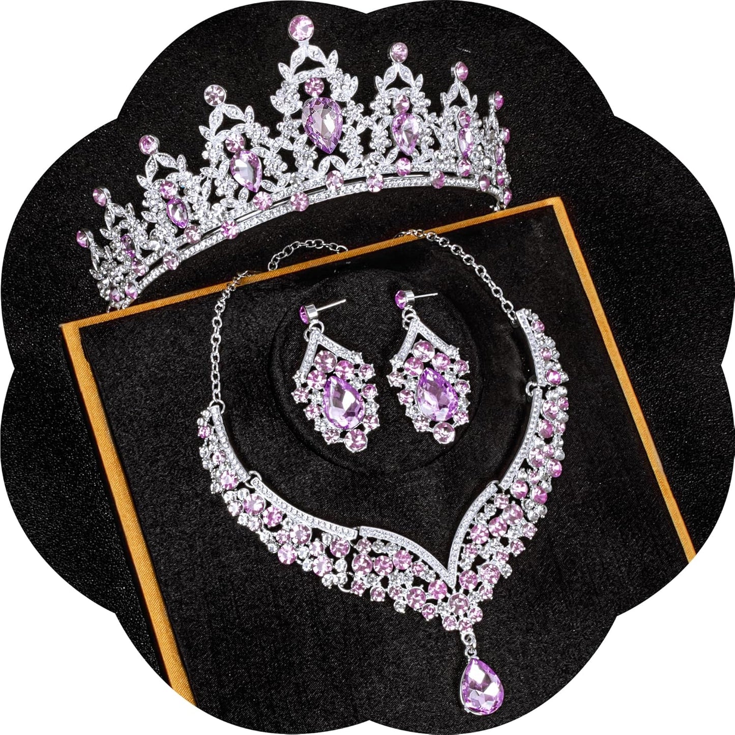 Crowns and Tiaras jewelry sets for Wedding princess birthday party Halloween Prom Pageant Jewelry for Women Crystal Bridal Jewelry Set for women