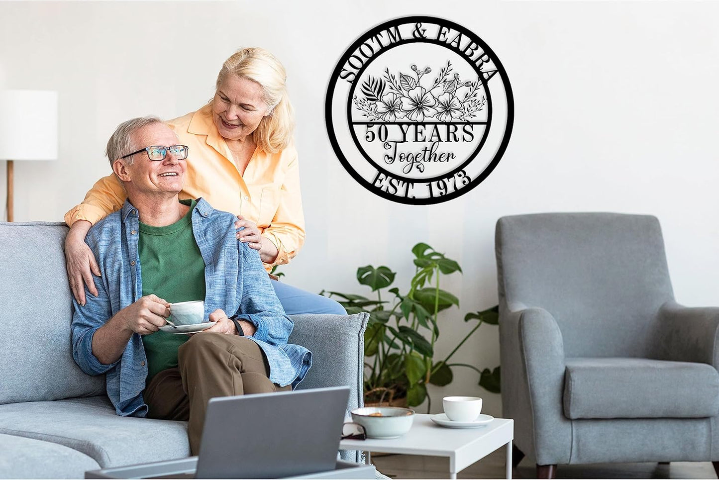 Personalized 50th/60th/25th/30th/40th/10th Anniversary Wedding Gifts for Couple Parents, Personalized 50 Year Anniversary Metal Sign Gifts, 50th Anniversary Custom Gifts, Custom Wedding Anniversary Me