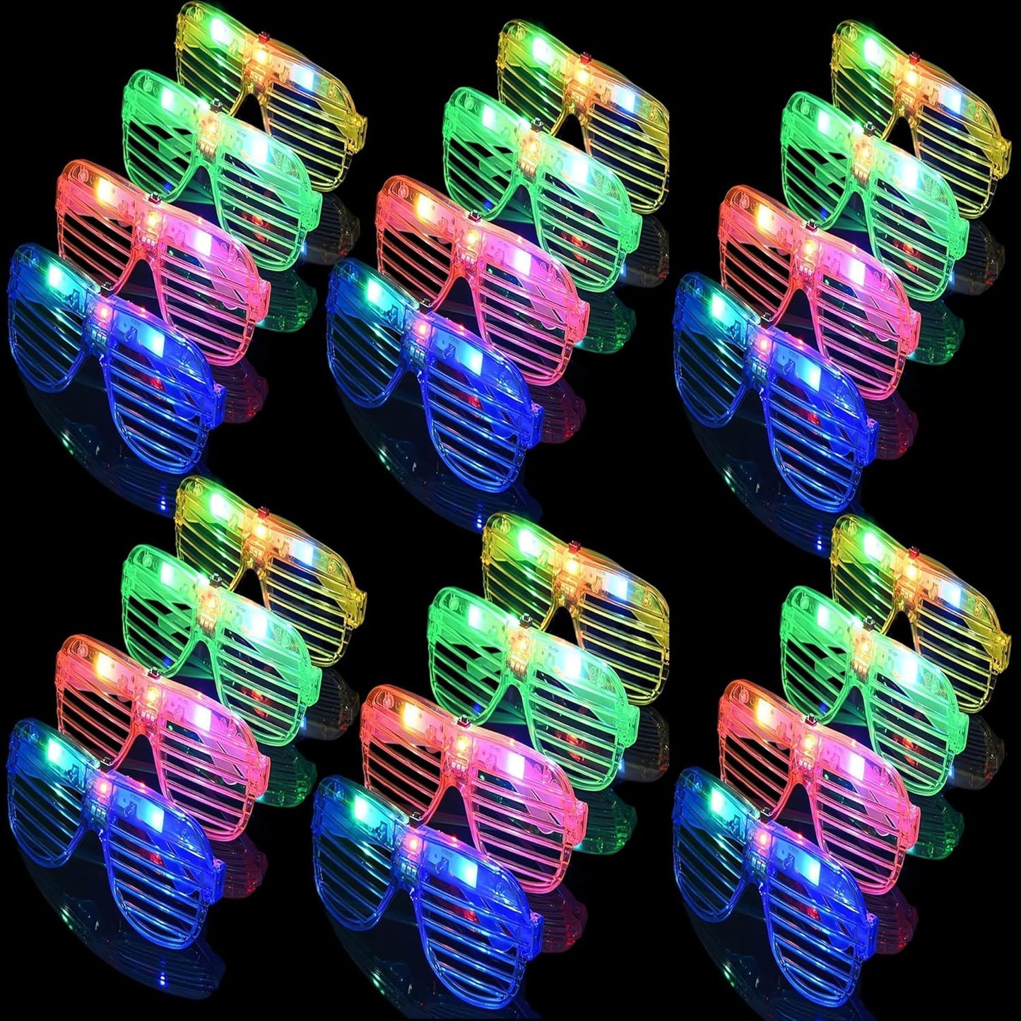 Fsmiling 24 Pack Light Up Glasses Adults Led Glasses Glow In The Dark Party Supplies for Adults Party Favor