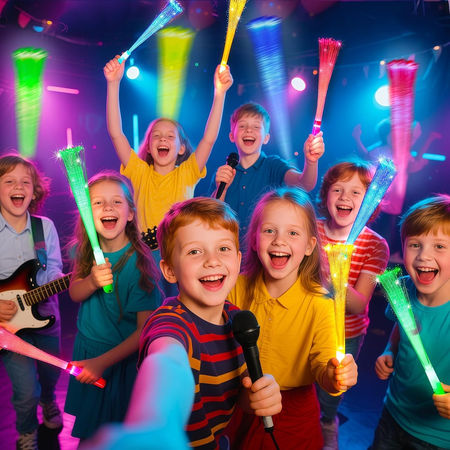 OceanWings Glow Fiber Optic Wands,Halloween Glow Sticks Bulk Party Pack,Glow in the dark Party Supplies Favor Flashing Light Up Sticks for Birthday Holiday Party Wedding Halloween Christmas(36)