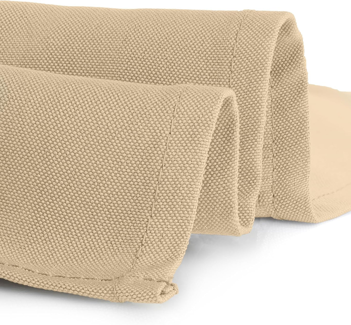 Gee Di Moda Fitted Tablecloth - 48 x 30 Inch Beige Fitted Table Cloth for 4 Foot Rectangle Table - Heavy Duty Washable Fabric - for 4 Ft Buffet Table Holiday Party Dinner Wedding & Trade Show