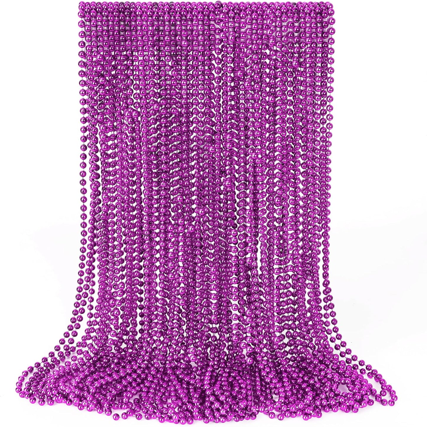 30PCS Mardi Gras Beads, Purple Beads Necklace Bulk Party Favors, 33" Necklaces Festival Parade Throw Accessories, Halloween Mardi Gras Wedding School Activities Celebrations Decorations