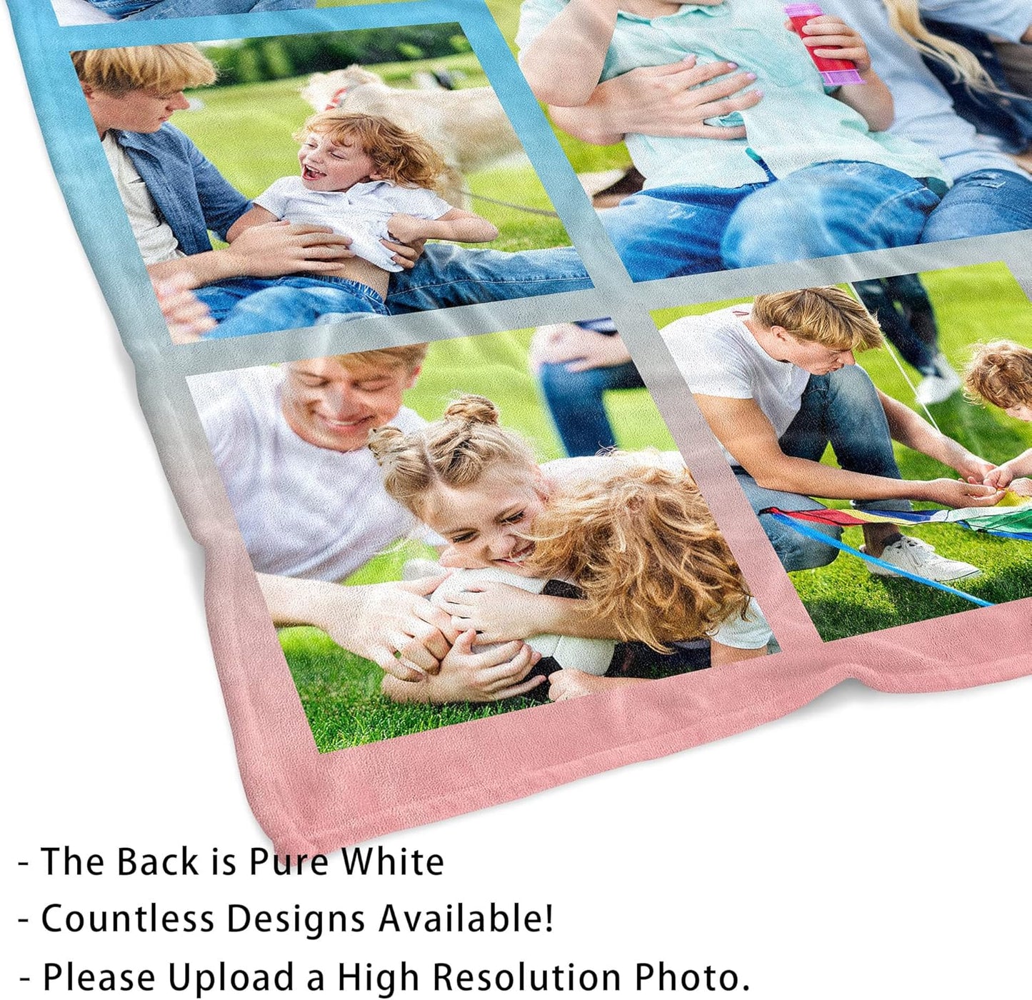 Custom Blanket with Photos Personalized Picture Throw Blankets Gifts for Women Lover Friend Customized Picture Gifts Flannel Blanket Christmas Anniversary Birthday Wedding 40"X50" Made in USA