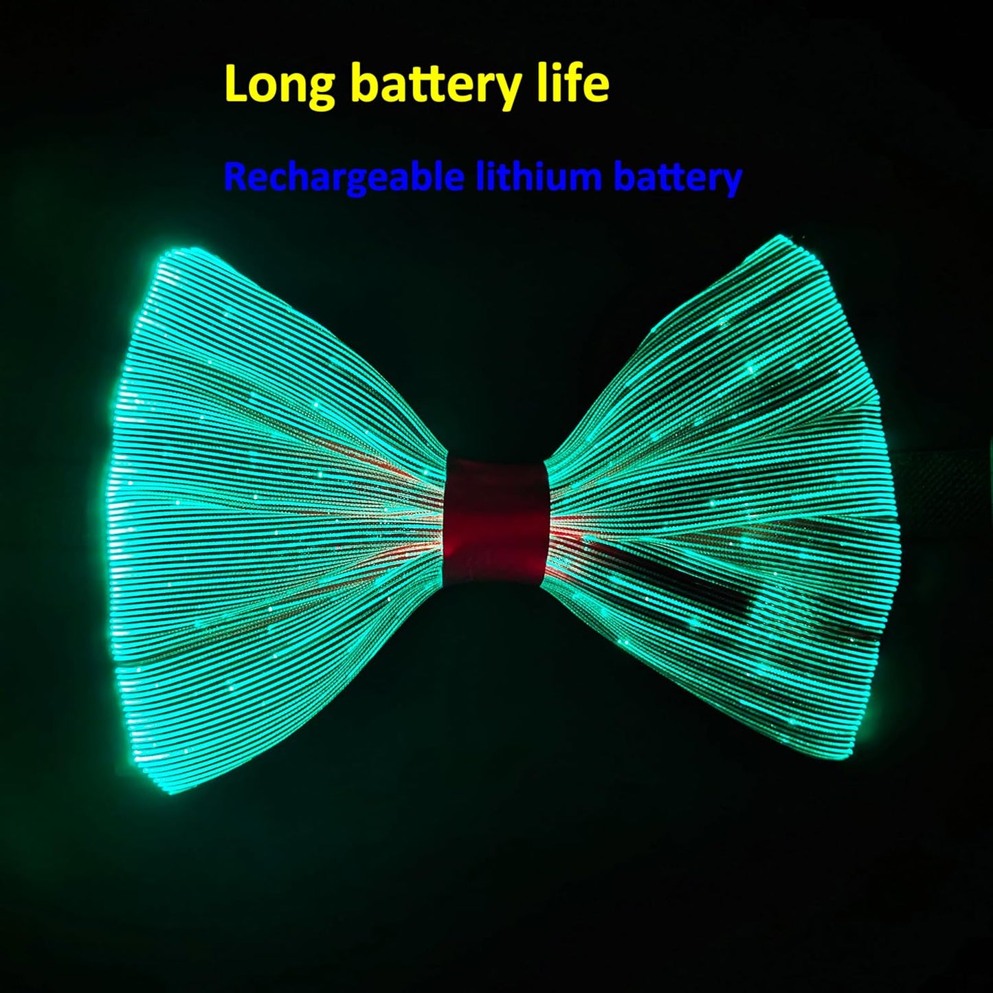 LED Light Up Bow Tie Wireless for Men - Flashing Fiber Optic Bowtie Glow in the Dark for Party Halloween Christmas