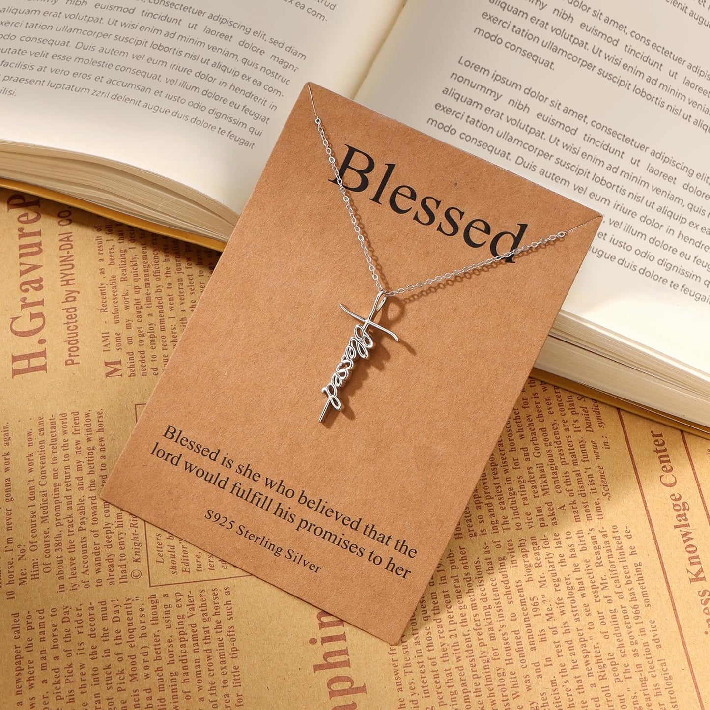 Lcherry Faith Cross Pendant Necklace for Women Religious Christian Jewelry Mother's Day Gifts for Women