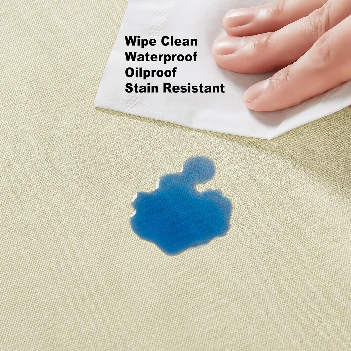 Newbridge Vinyl Flannel Backed Tablecloth, 70 inch Round, Beige Moire Wavy Solid Design, Heavyweight Indoor Outdoor Waterproof Table Cover, Easy Care Wipe Clean