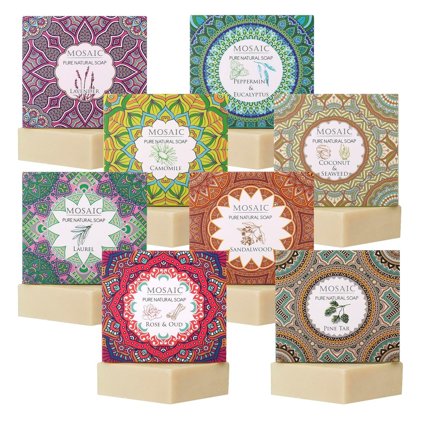 100% Natural Bar Soap w/Organic Ingredients, Vegan Soap, Moisturizing, Handmade, Scented w/Premium Essential Oils, Body Soap Bars for Women & Men