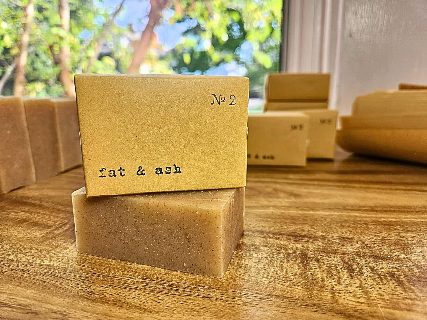 fat & ash Beef Tallow Soap Bar (1 Pack) - VERY SIMPLE INGREDIENTS - Organic and Moisturizing - Handmade in USA - Family Recipe - Long-Lasting, All-Natural, For Dry Skin