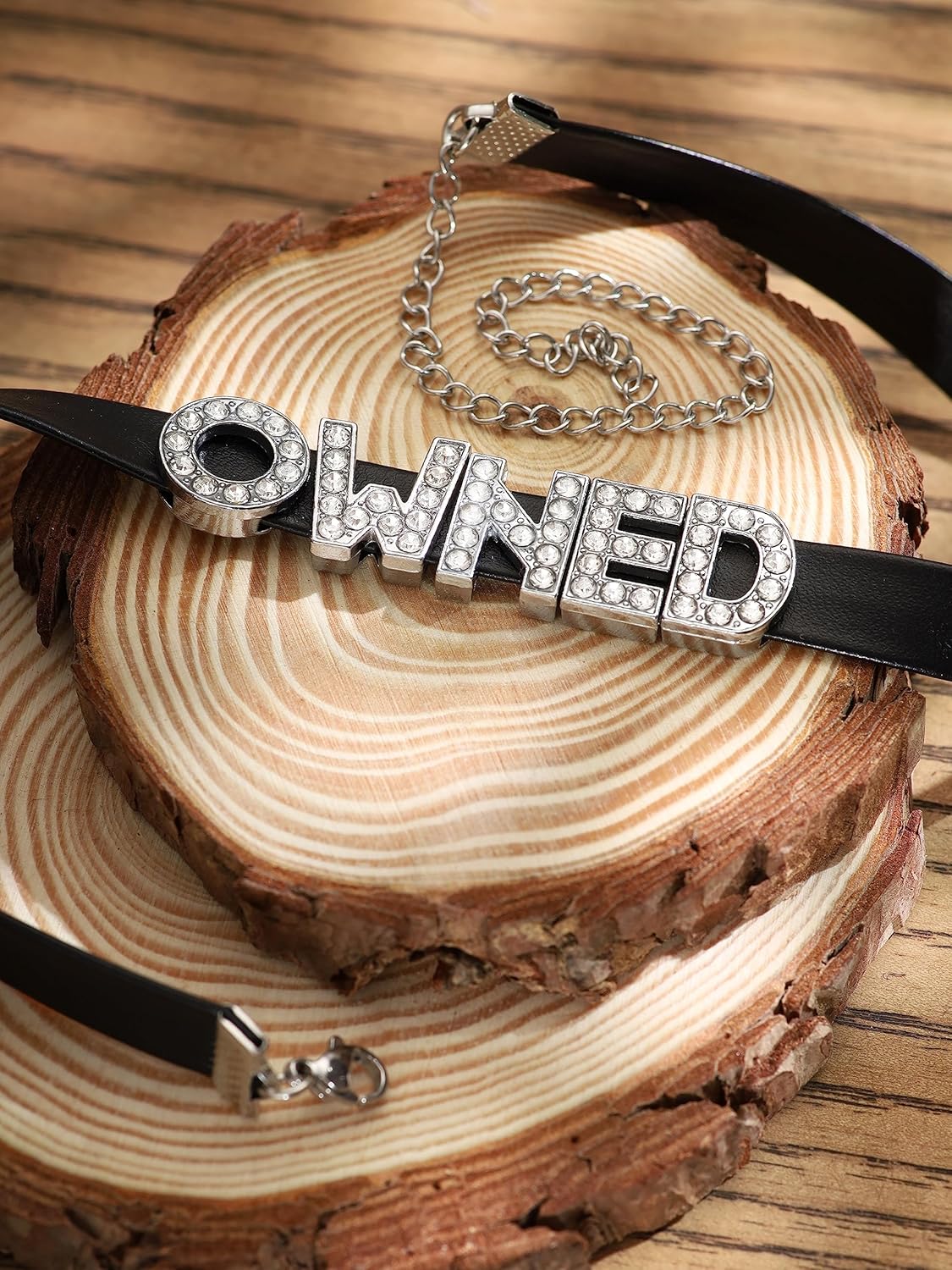 Sacina Gothic Punk Cute Owned Choker, Black Choker, Black PU Leather Chocker Collar, Gothic Goth Necklace, Costume Jewelry, Halloween Christmas Jewelry Gift for Women