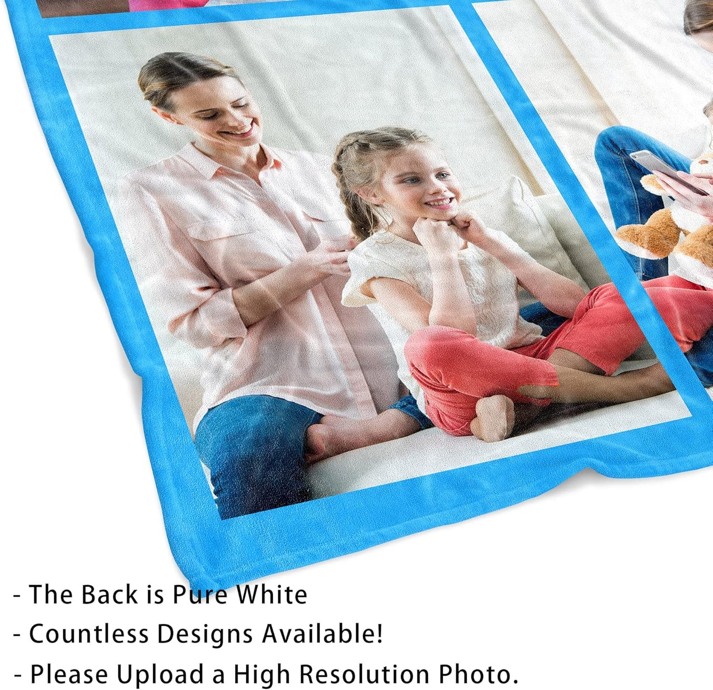 Custom Blanket with Photos Personalized Picture Throw Blankets Gifts for Women Lover Friend Customized Picture Gifts Flannel Blanket Christmas Anniversary Birthday Wedding 40"X50" Made in USA