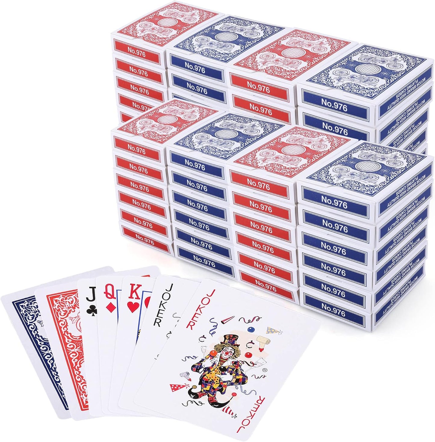 LotFancy Playing Cards Bulk, 144 Decks of Cards - 72 Blue and 72 Red, Poker Size Standard Index, for Blackjack, Euchre, Canasta Card Game, Casino Grade