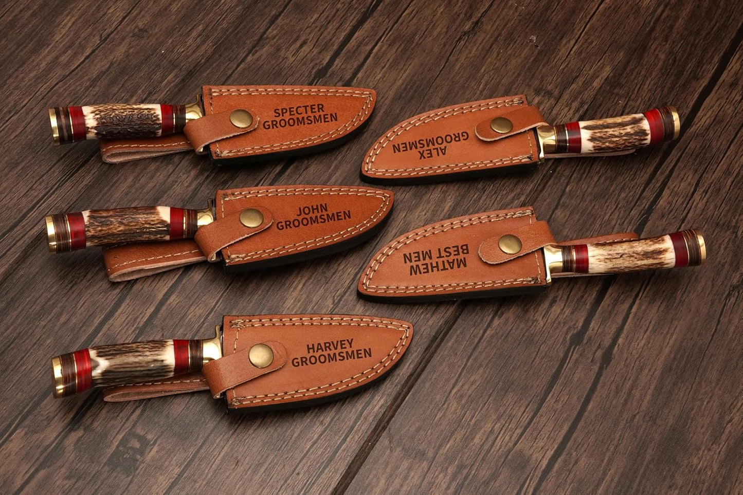 Set of 10 Handmade Personalized Damascus Knife set for Groomsmen gifts | Groomsman Gifts for Wedding, Groomsmen Proposal Gifts