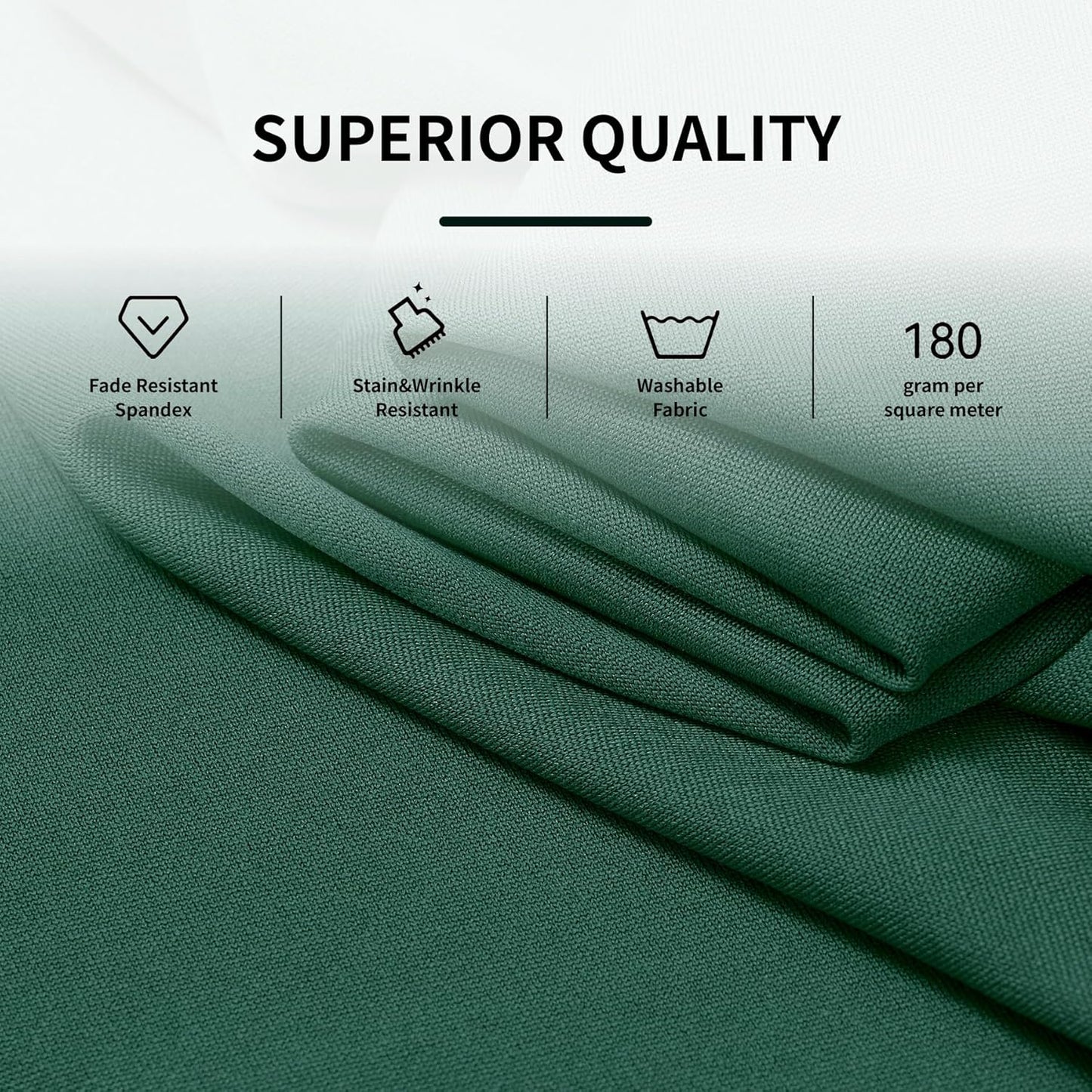 Outpain Hunter Green Spandex Table Clothes for 6 Foot Rectangle Tables-6Pack 6FT Spandex Fitted Table Cover, Wrinkle Free Tablecloths with Skirt for Parties, Wedding, Birthday, Banquet, Festival