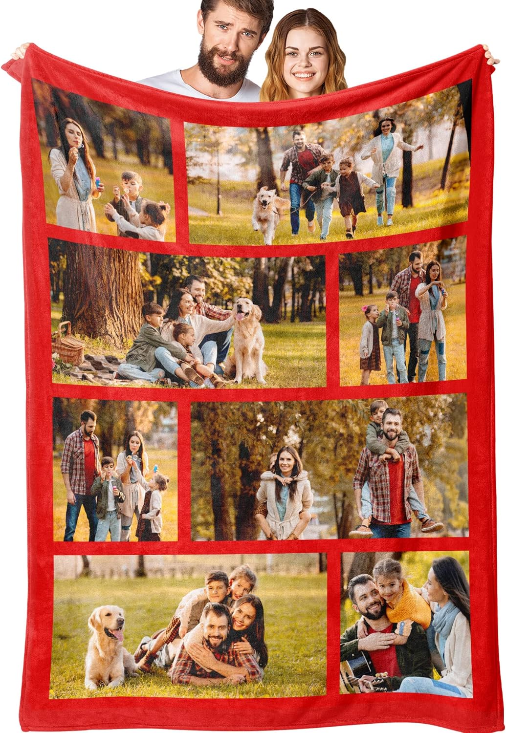 Custom Blanket with Photos Personalized Picture Throw Blankets Gifts for Women Lover Friend Customized Picture Gifts Flannel Blanket Christmas Anniversary Birthday Wedding 60"X80" Made in USA