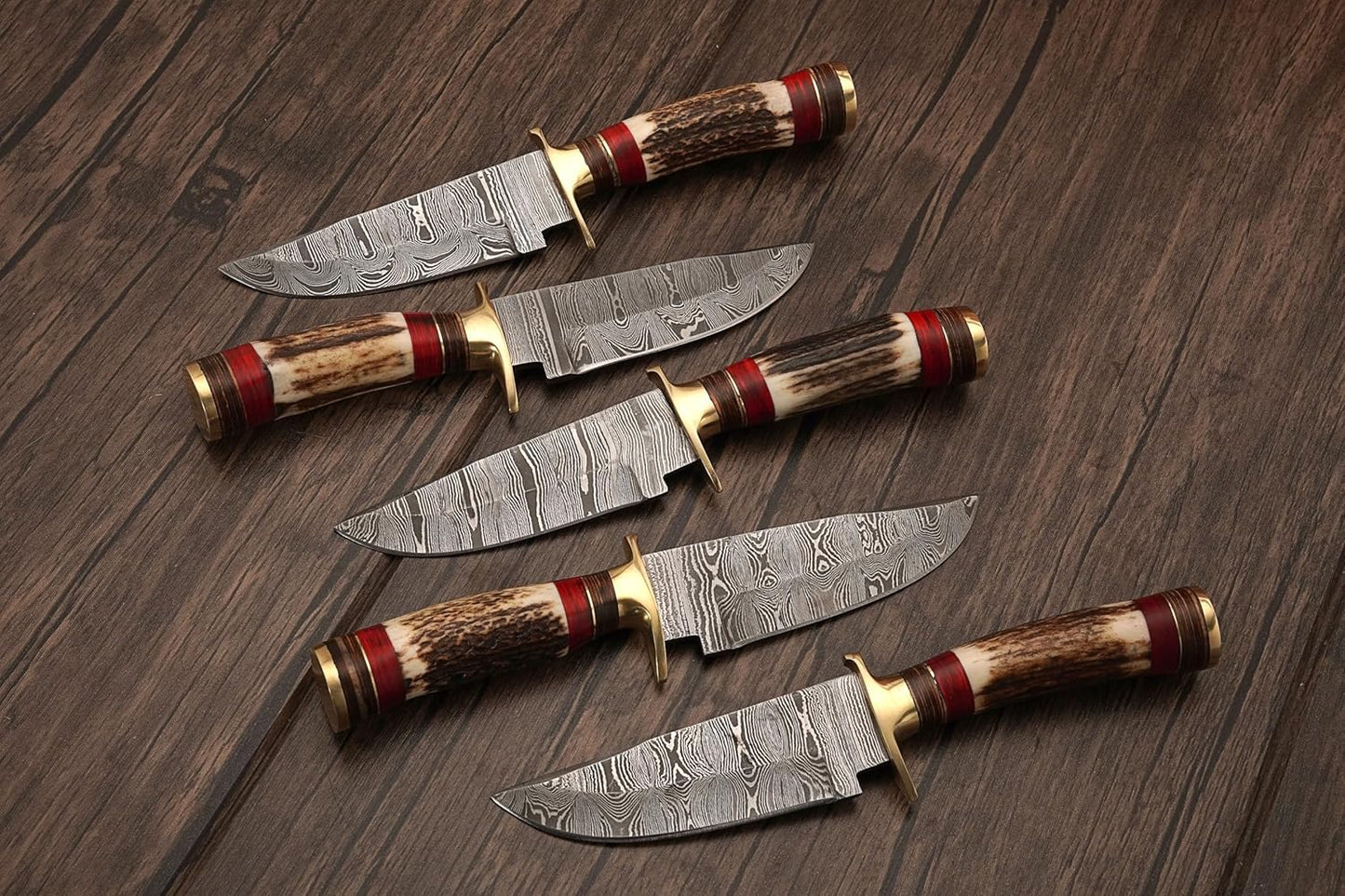 Set of 6 Handmade Personalized Damascus Knives for Groomsmen | Wedding and Proposal Gifts