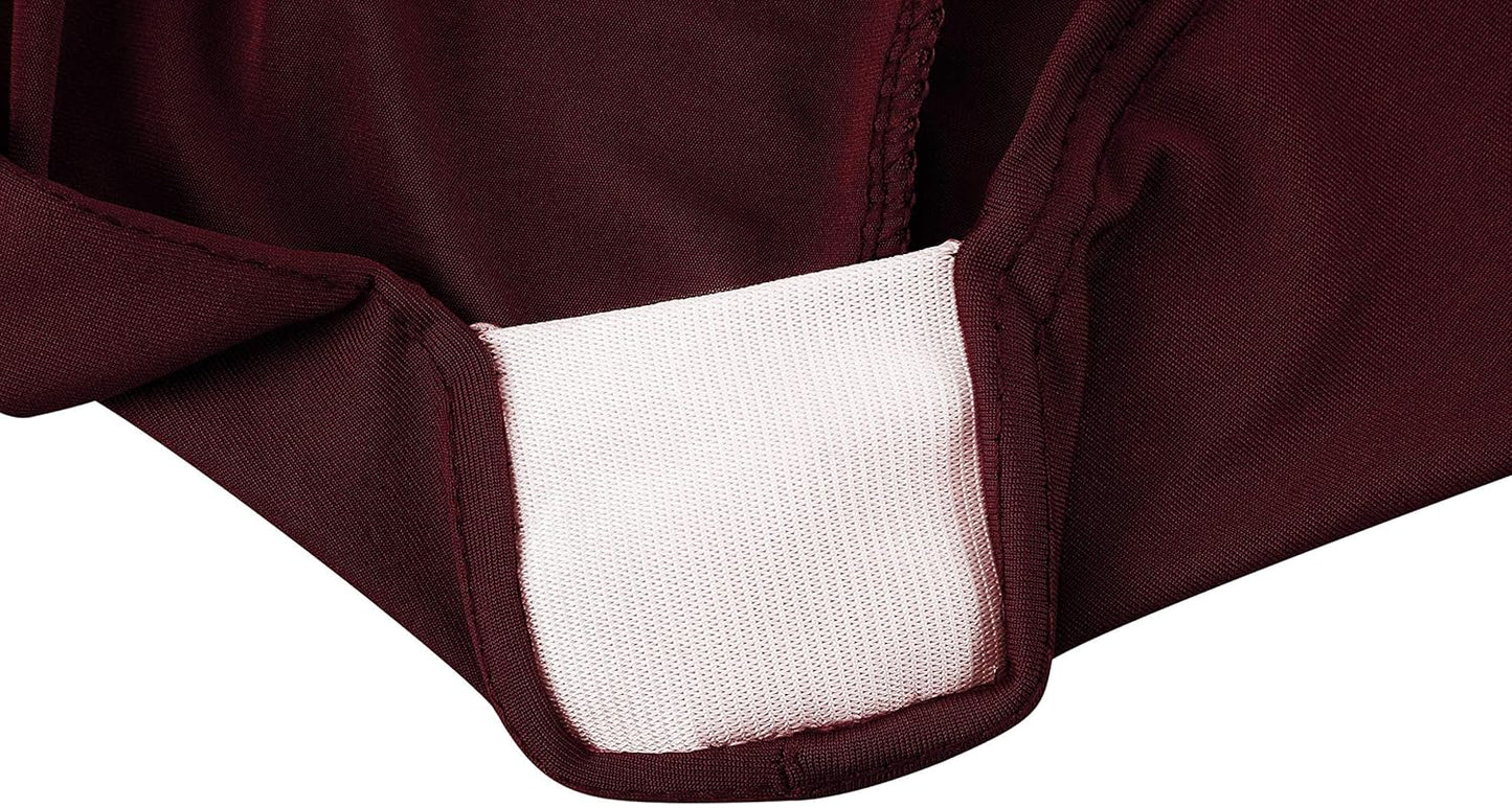 LZY Spandex Table Covers 6 Feet, Stretch/Fitted Table Covers for 6 Feet Folding Table, Rectangular Spandex Table Cloths for Wedding Party or Event (6FT-2PCS, Burgundy)