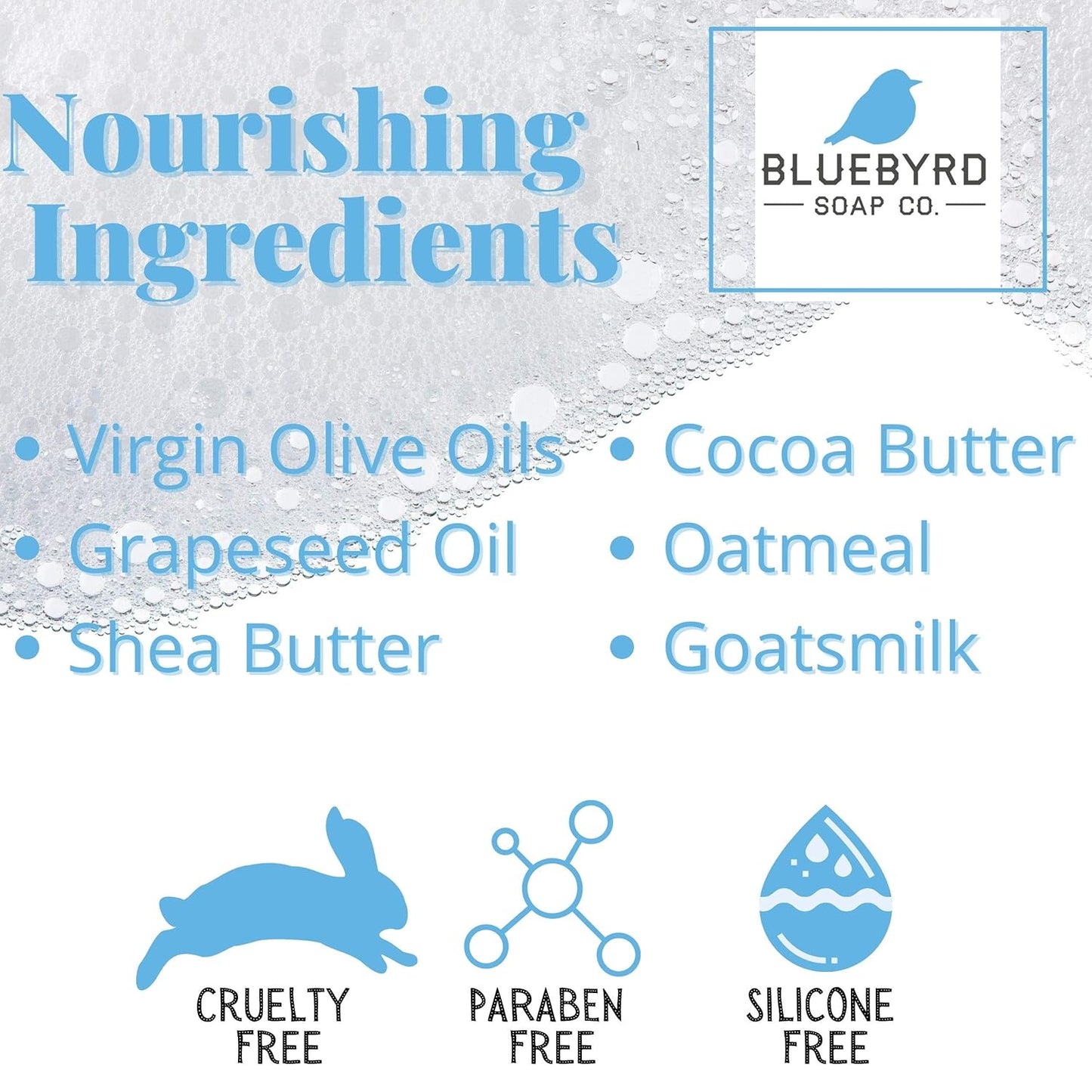 BLUEBYRD Soap Co. 5-Pack Variety Set Exfoliating Essential Oil Soap Bars | 100% Vegan Natural Bar Soap Gift | Cucumber Mint, Goat Milk Jojoba Oil, Lavender Thyme, Orange Clove, Seaweed Eucalyptus(SET)