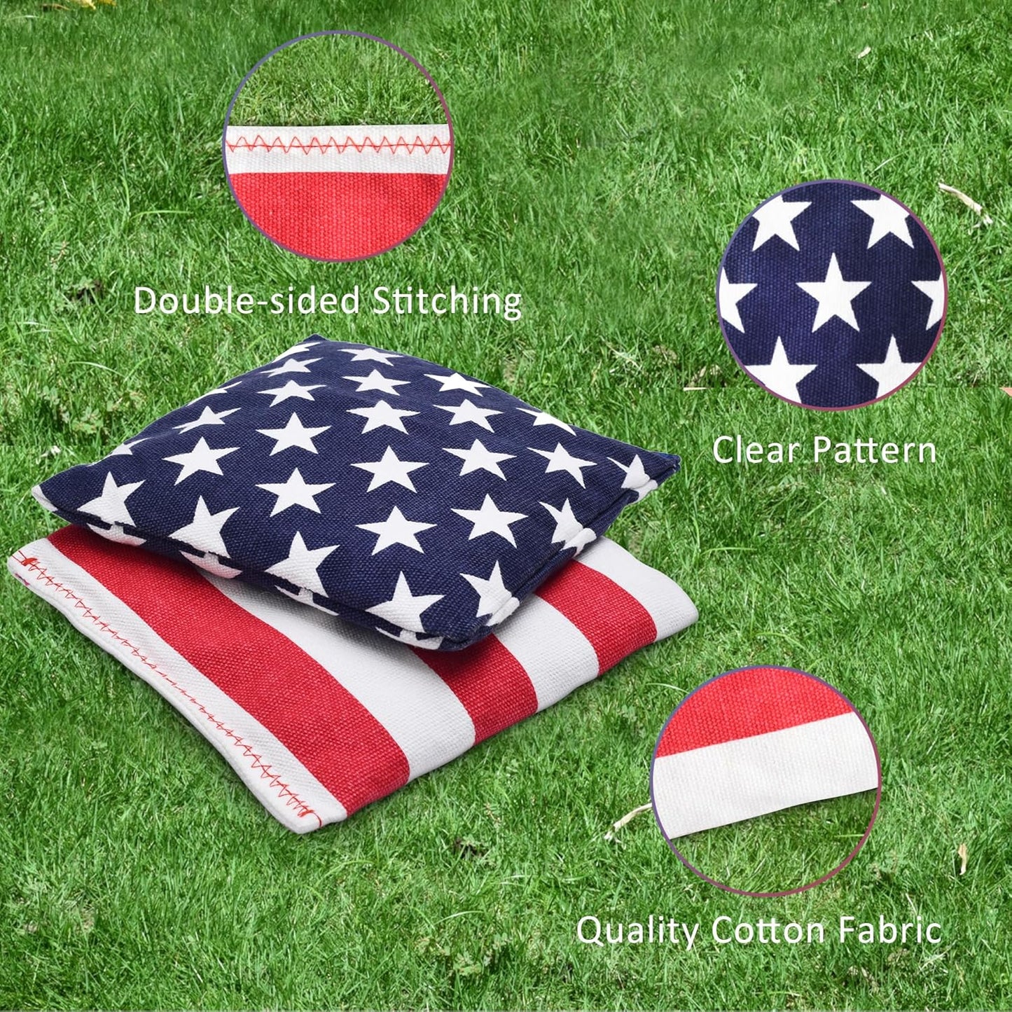 Cornhole Set, Regulation/Tailgate Size Cornhole Boards with 8 Bean Bags and Carrying Case, 4x2/3x2 Corn Hole Outdoor Game Toss Board for Adults Outside Activities