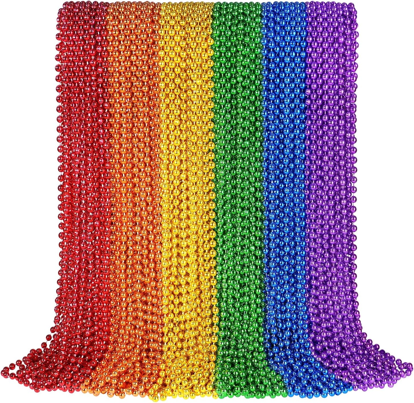 SHAOQINLIN 102 PCS Pride Beads Necklaces, Pride Accessories, Rainbow Beads Necklaces Bulk, Gay Lesbian Pride Month Parade Throws Pride Party Favors in 6 Colors