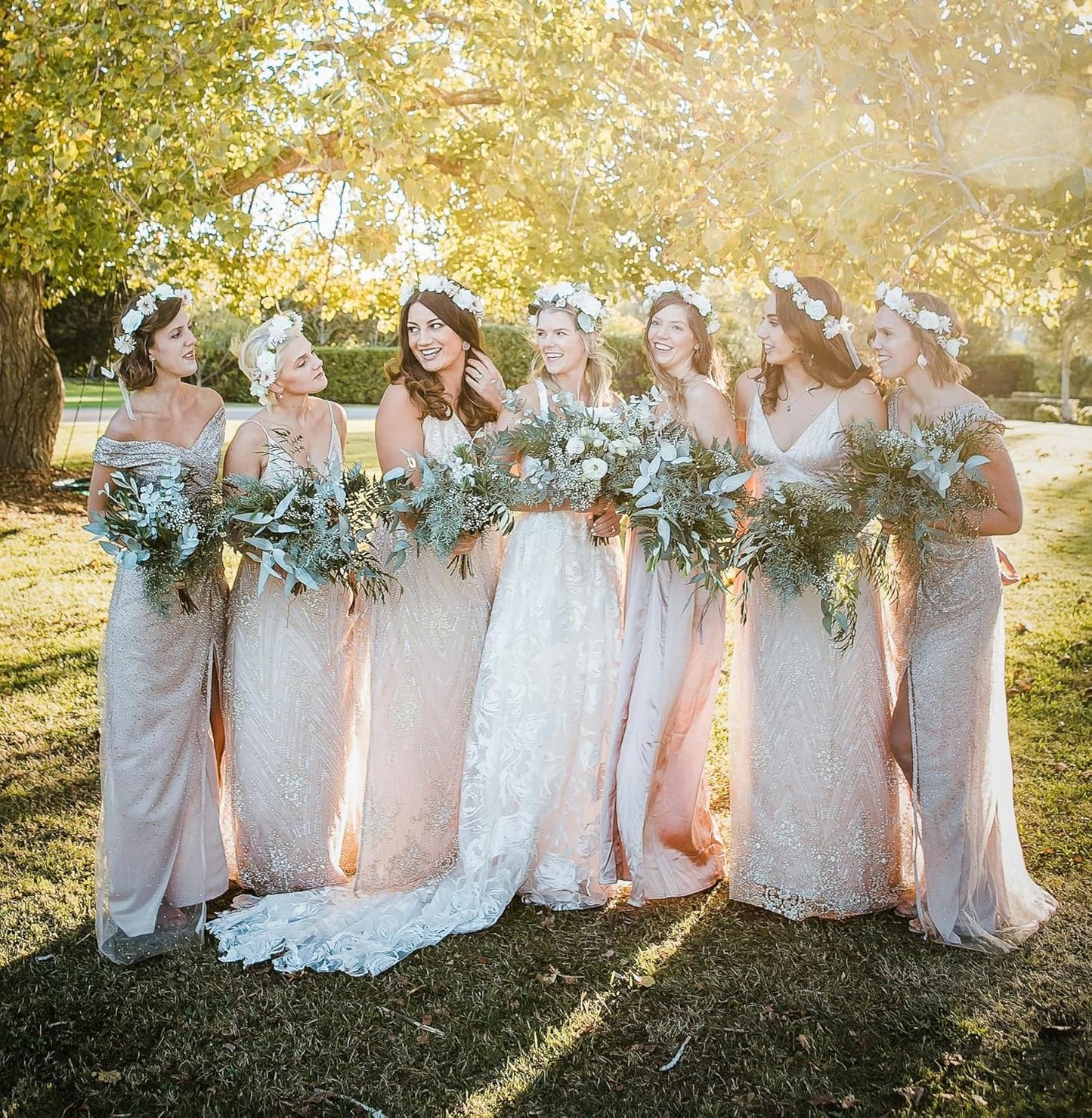 Bridesmaid Scrunchies Proposal Gifts Bachelorette Hair Claws Clips Girls heart sunglasses for Wedding Party Favors (White&Dusty Blue)