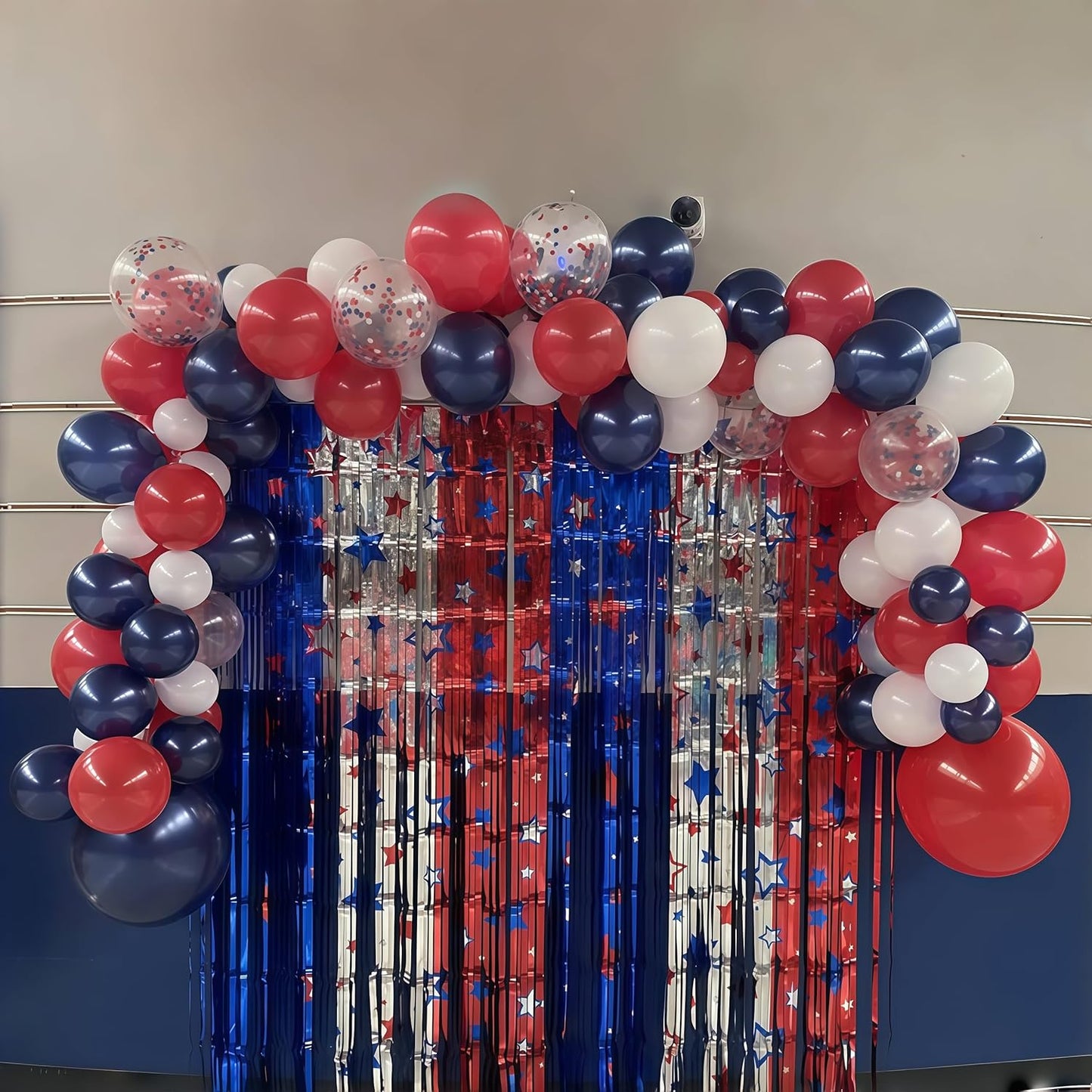 Red White Blue Balloons, 60pcs Pearl Navy Light Blue Matte Red White Confetti Helium Latex Balloons for Patriotic Veterans Memorial Day Baseball Nautical Theme Birthday Baby Shower Party Decorations